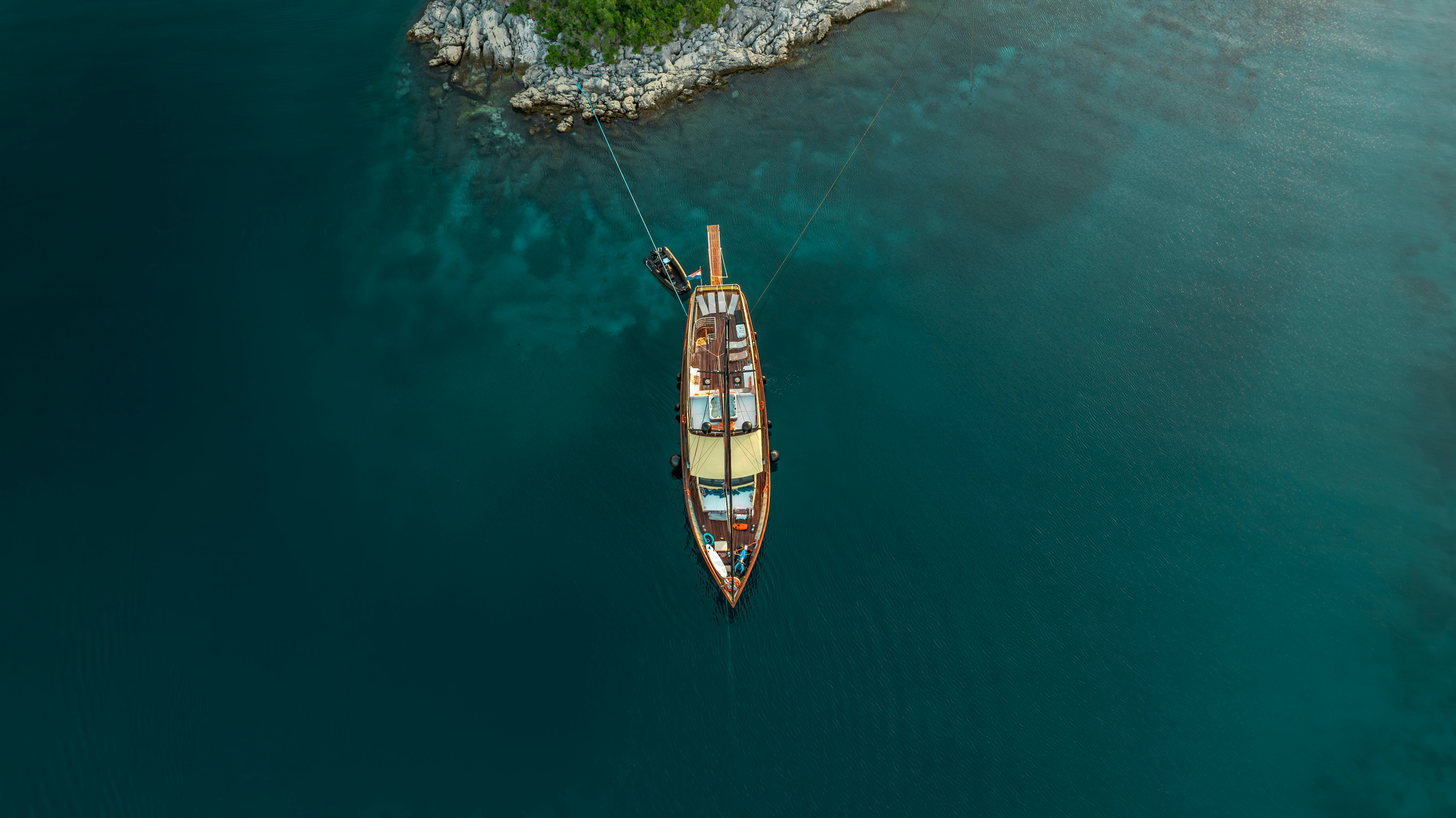 a boat in the water aboard SANTA CLARA Yacht for Charter
