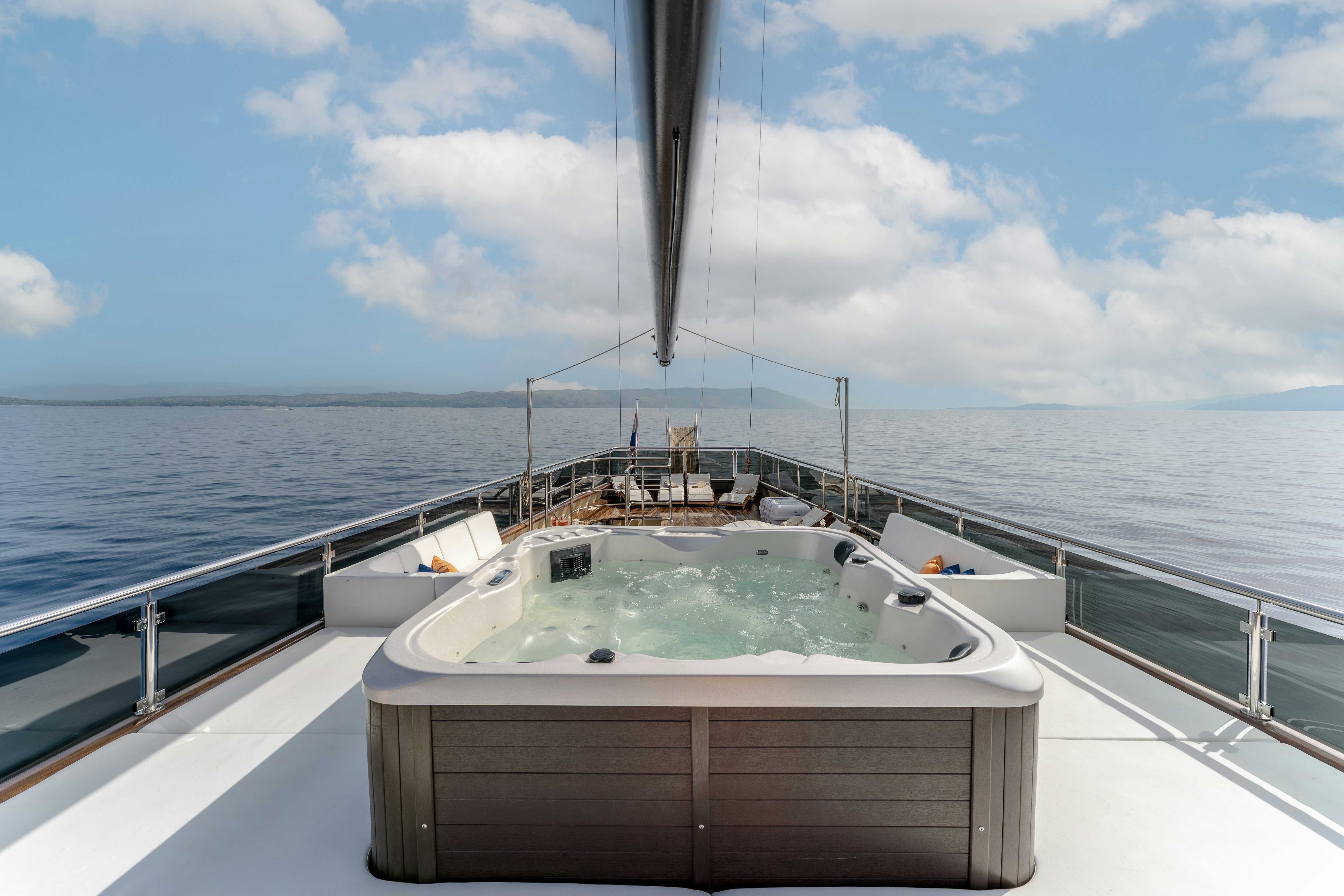 a large white tub on a boat aboard SANTA CLARA Yacht for Charter