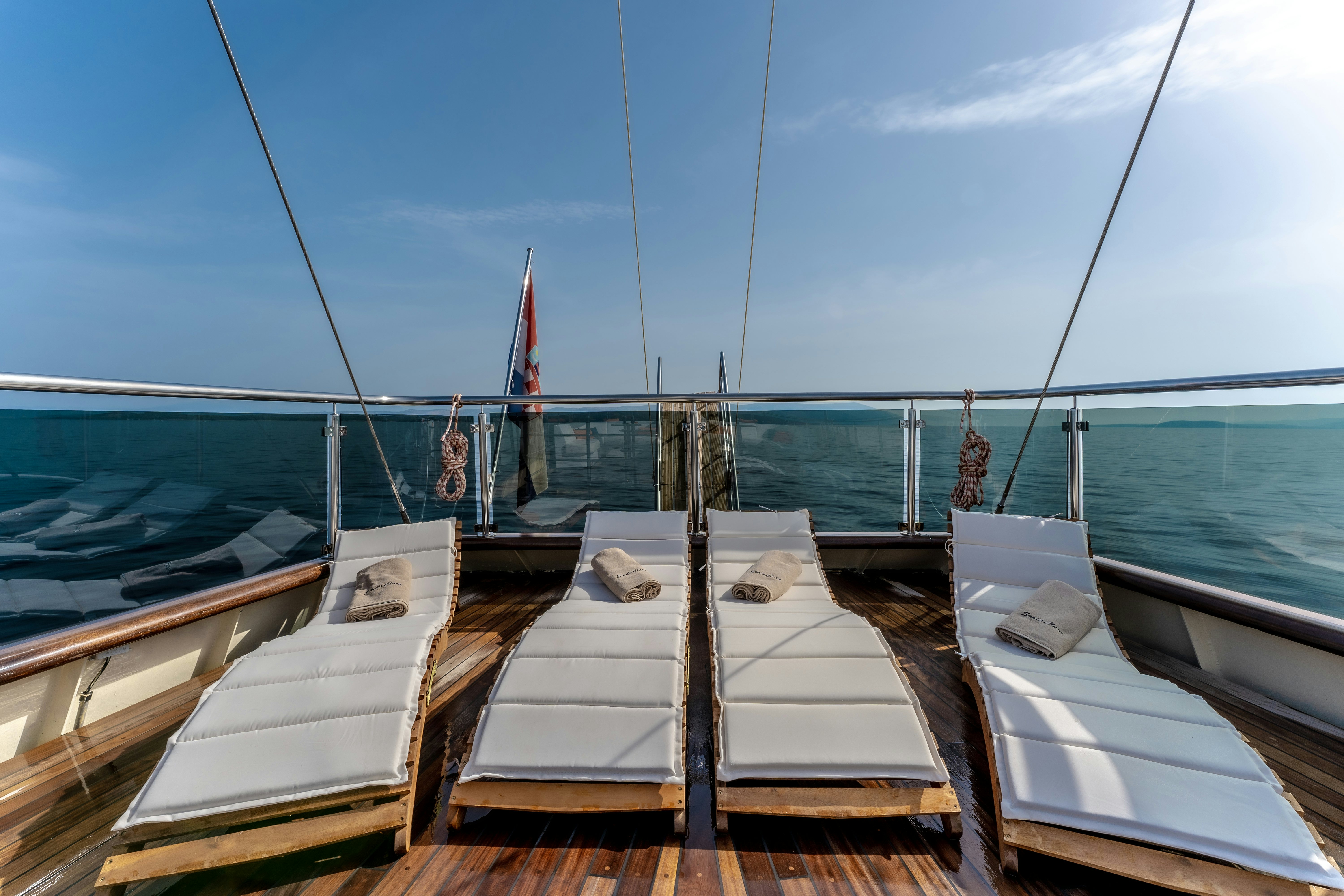 a boat on the water aboard SANTA CLARA Yacht for Charter