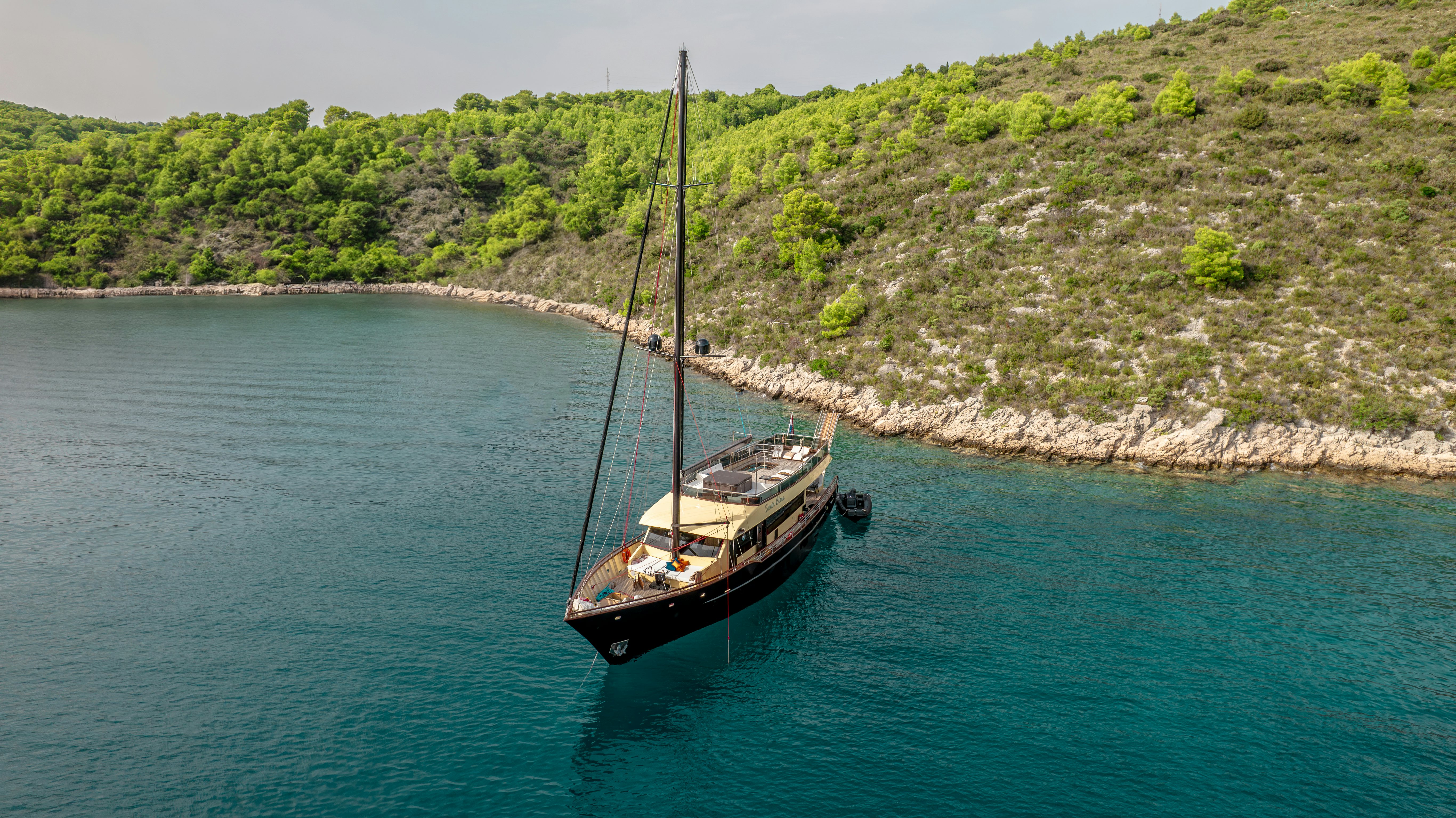 a boat on the water aboard SANTA CLARA Yacht for Charter