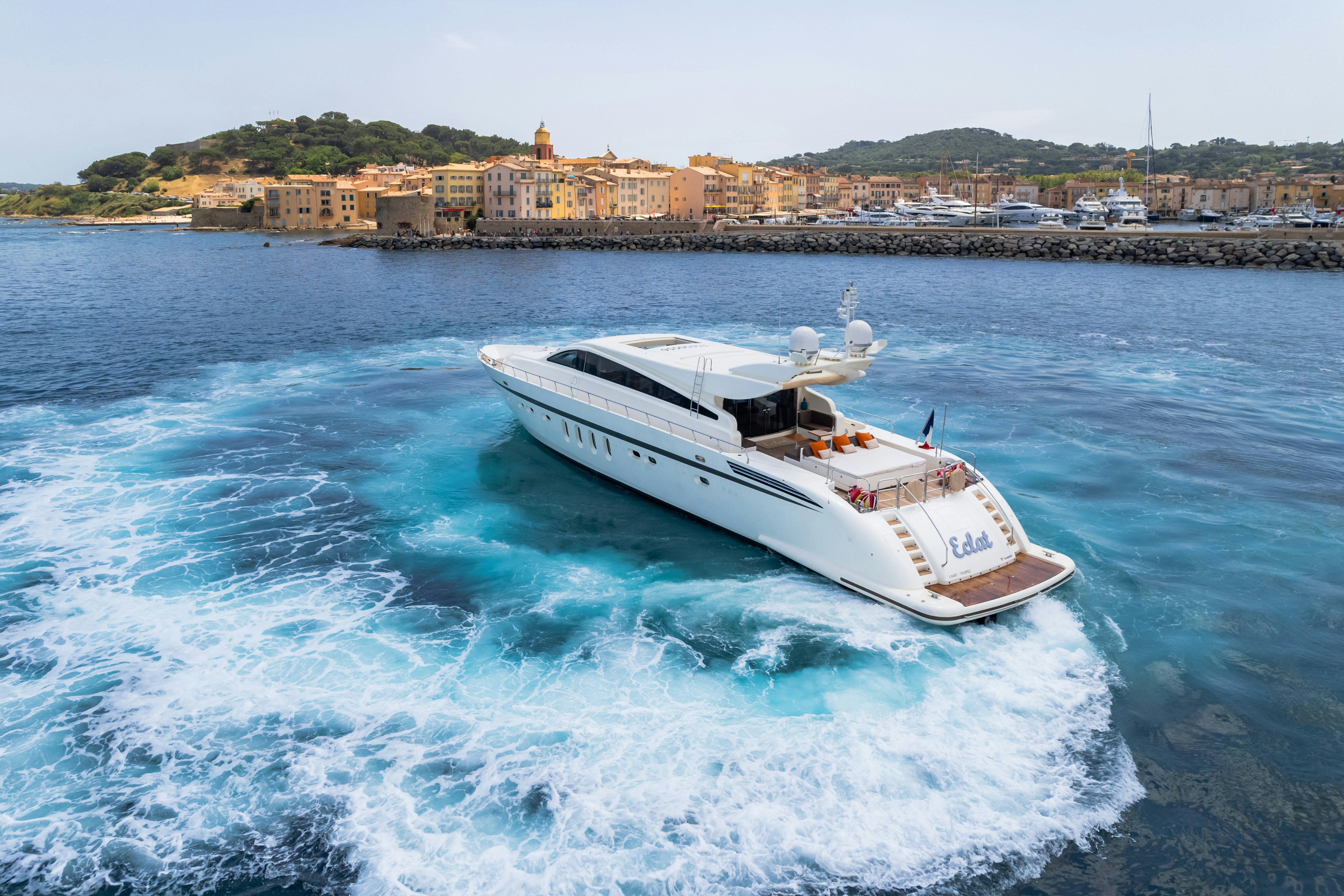 a boat on the water aboard ECLAT Yacht for Charter