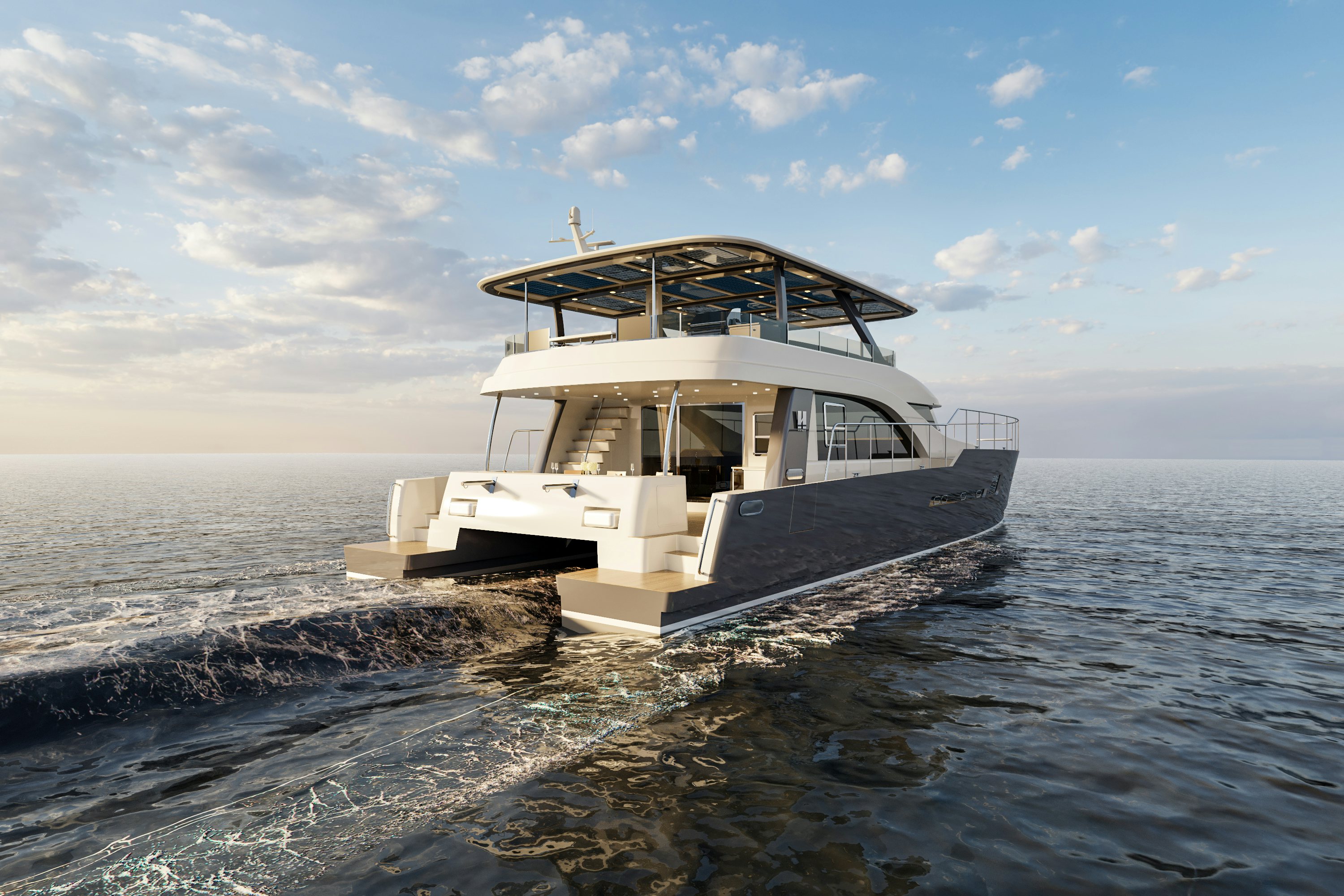 a boat on the water aboard HYSTREAM HS 65 Yacht for Sale