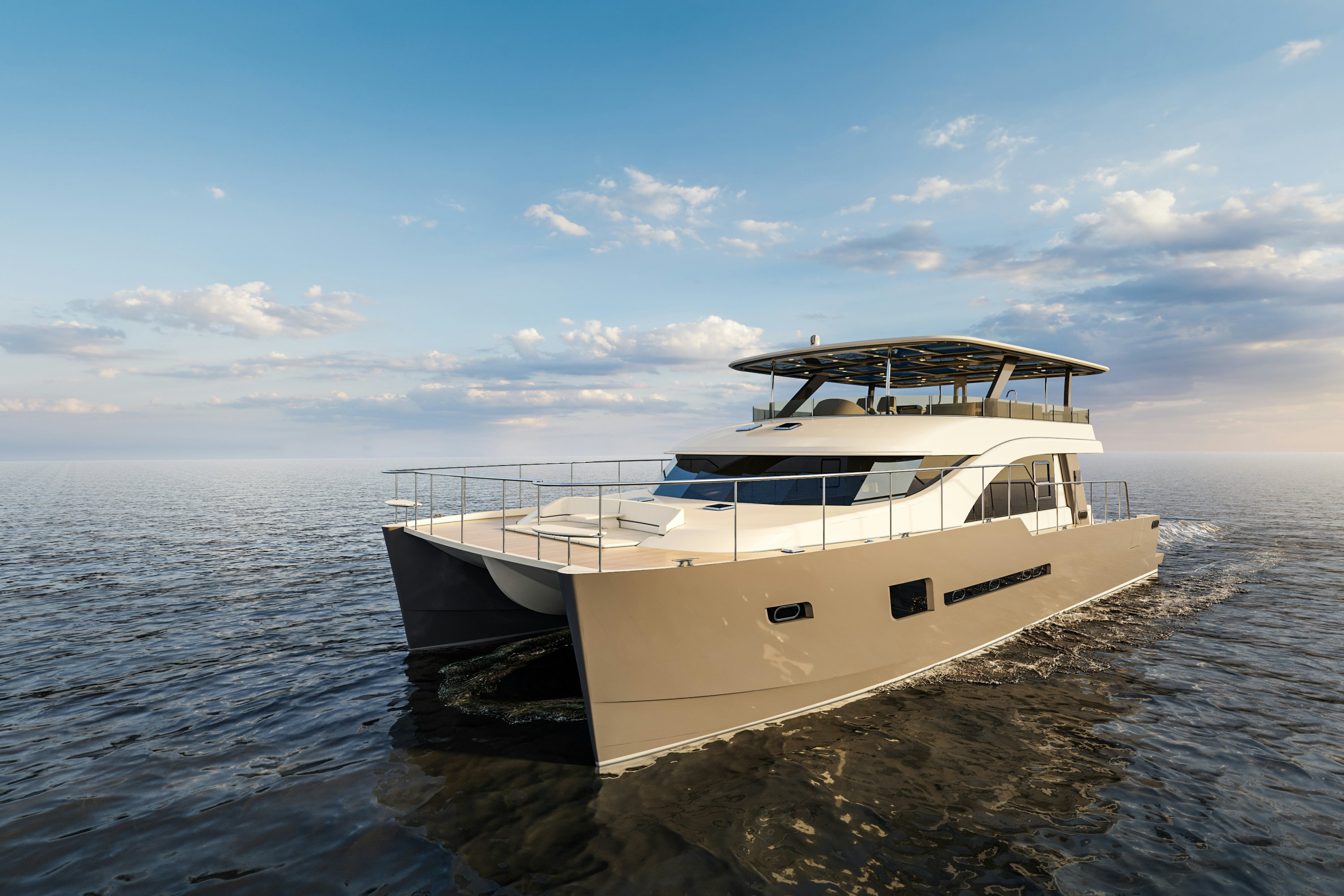 a boat on a beach aboard HYSTREAM HS 65 Yacht for Sale