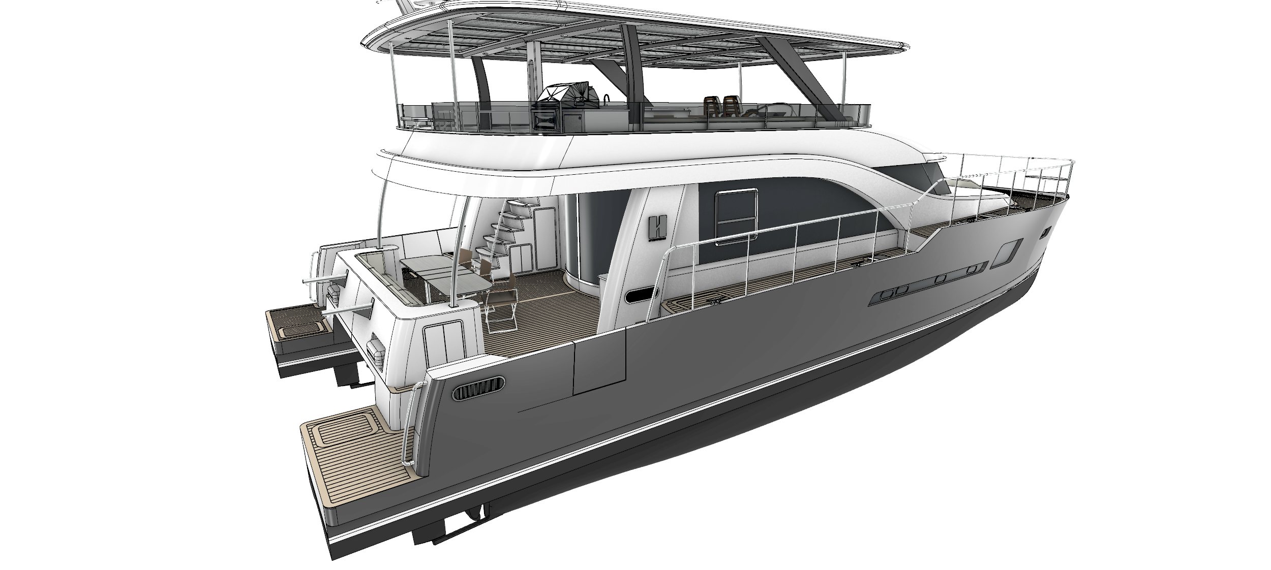 a boat on a white background aboard HYSTREAM HS 65 Yacht for Sale