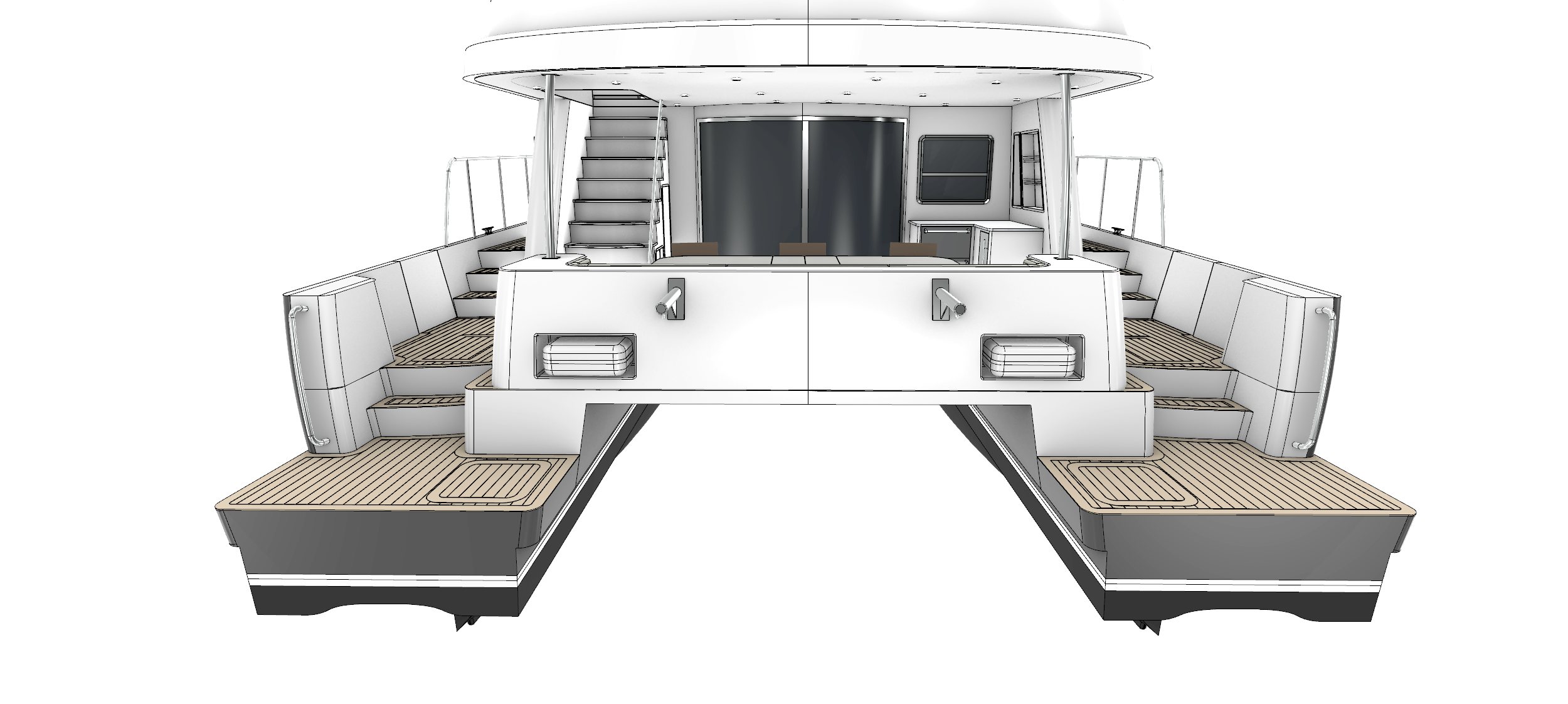 a room with a bed and a desk aboard HYSTREAM HS 65 Yacht for Sale