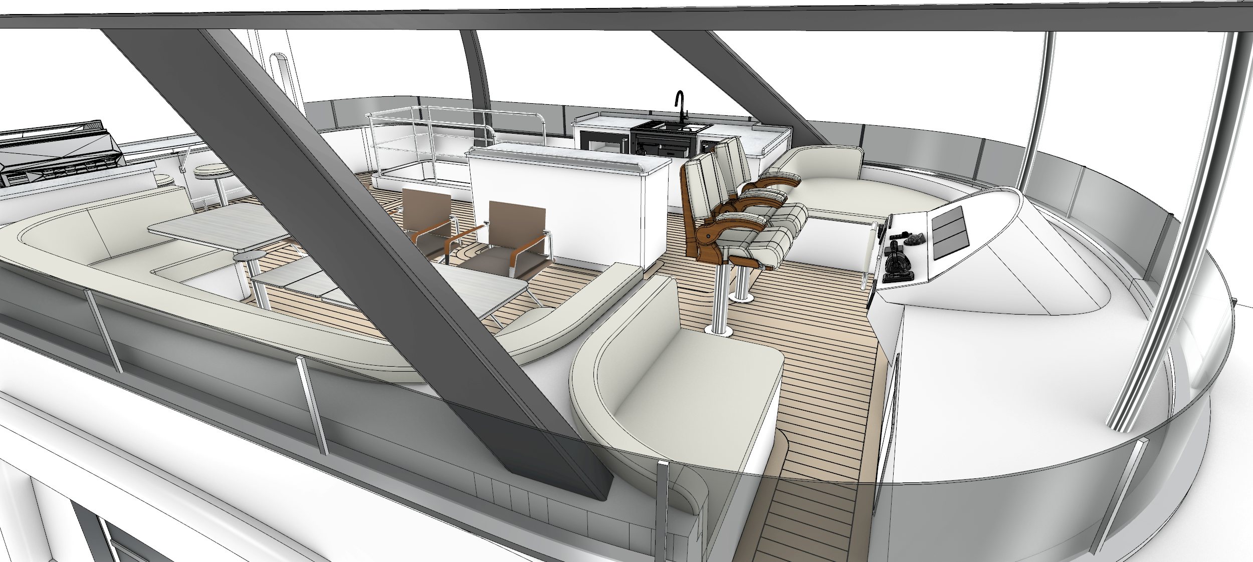 a room with a bed and a desk aboard HYSTREAM HS 65 Yacht for Sale