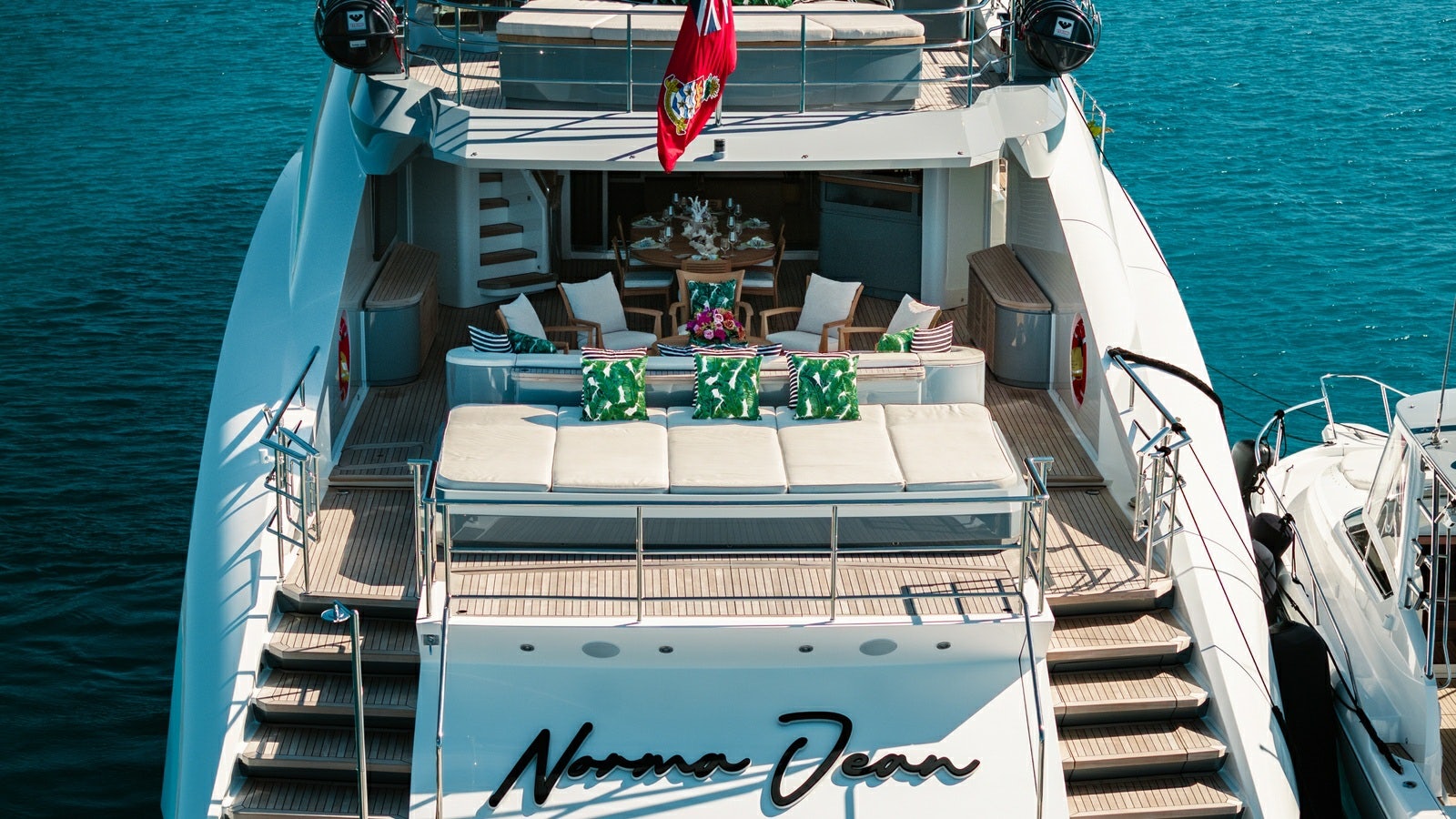 a boat with many items on it aboard NORMA JEAN Yacht for Charter