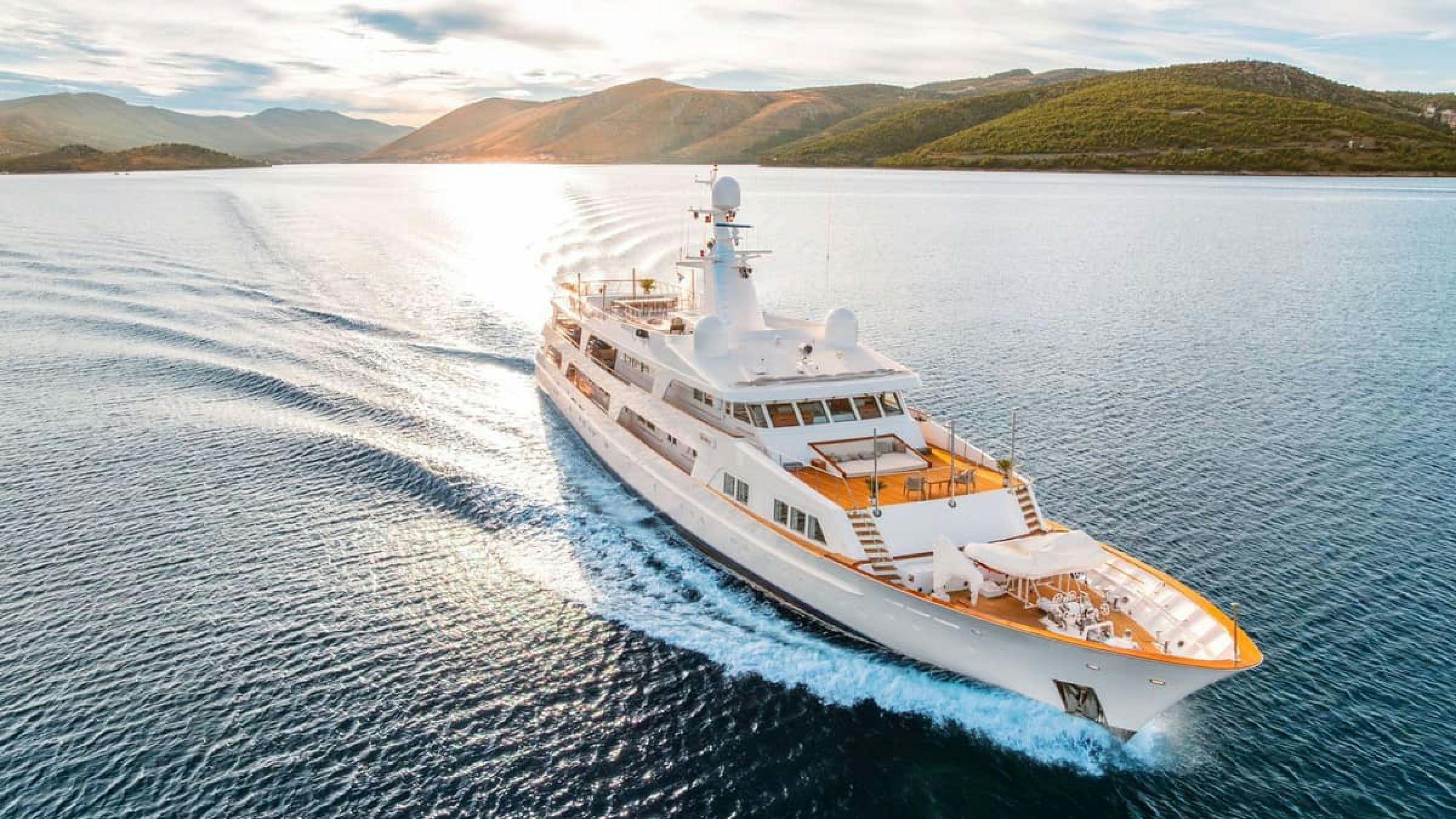 a ship in the water aboard VICTORY Yacht for Charter