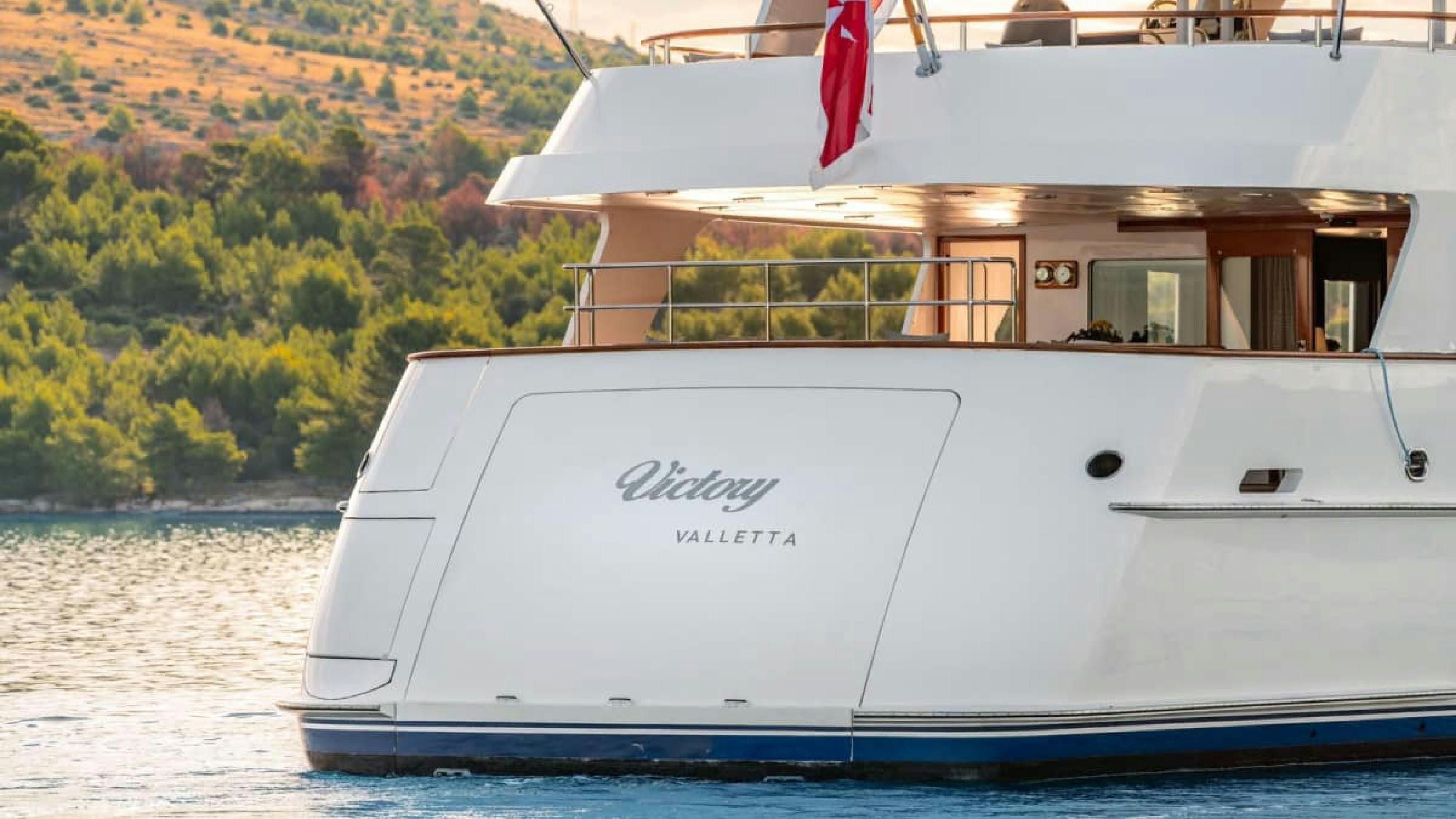 a boat on the water aboard VICTORY Yacht for Charter