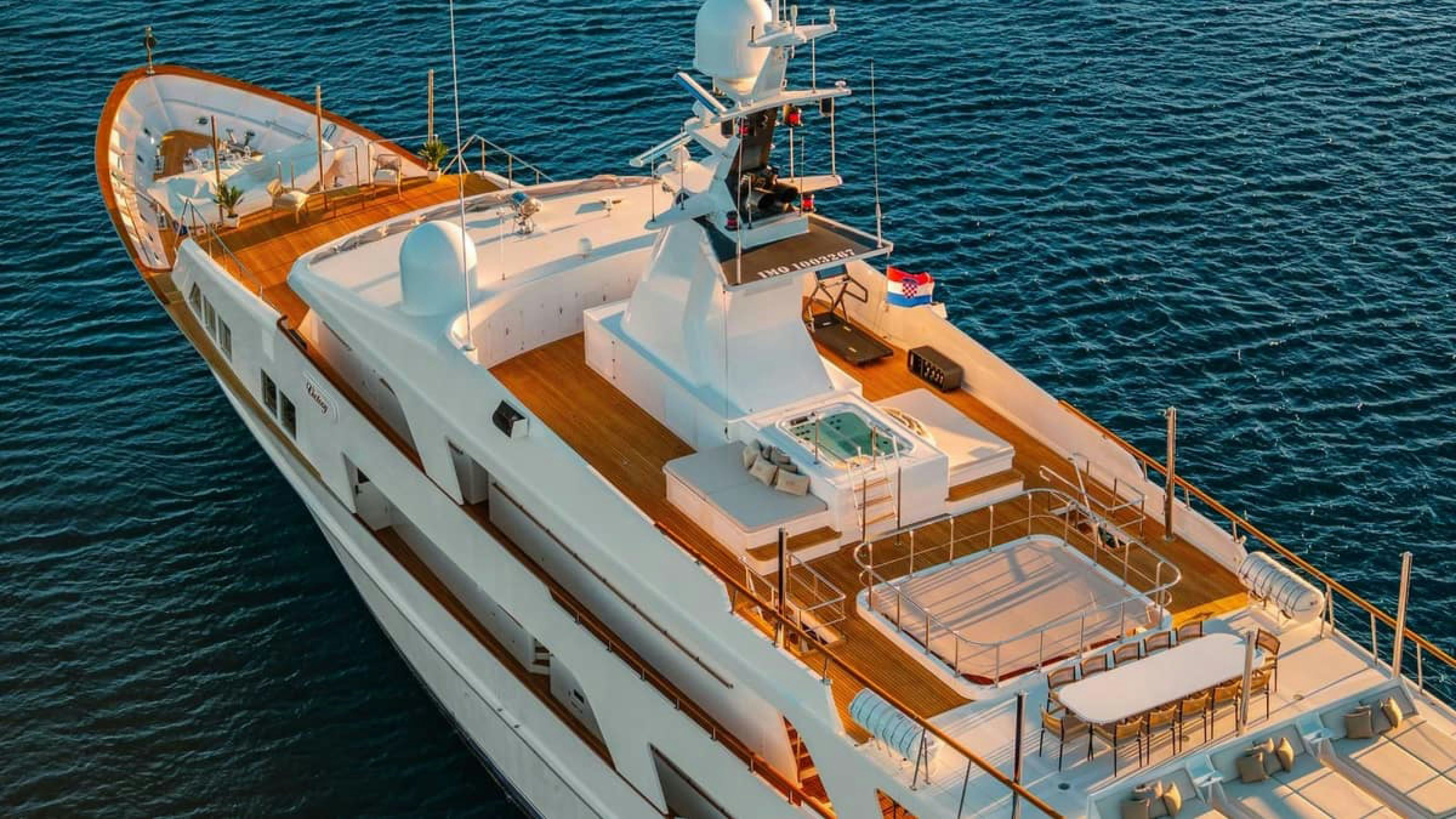 a large ship on the water aboard VICTORY Yacht for Charter