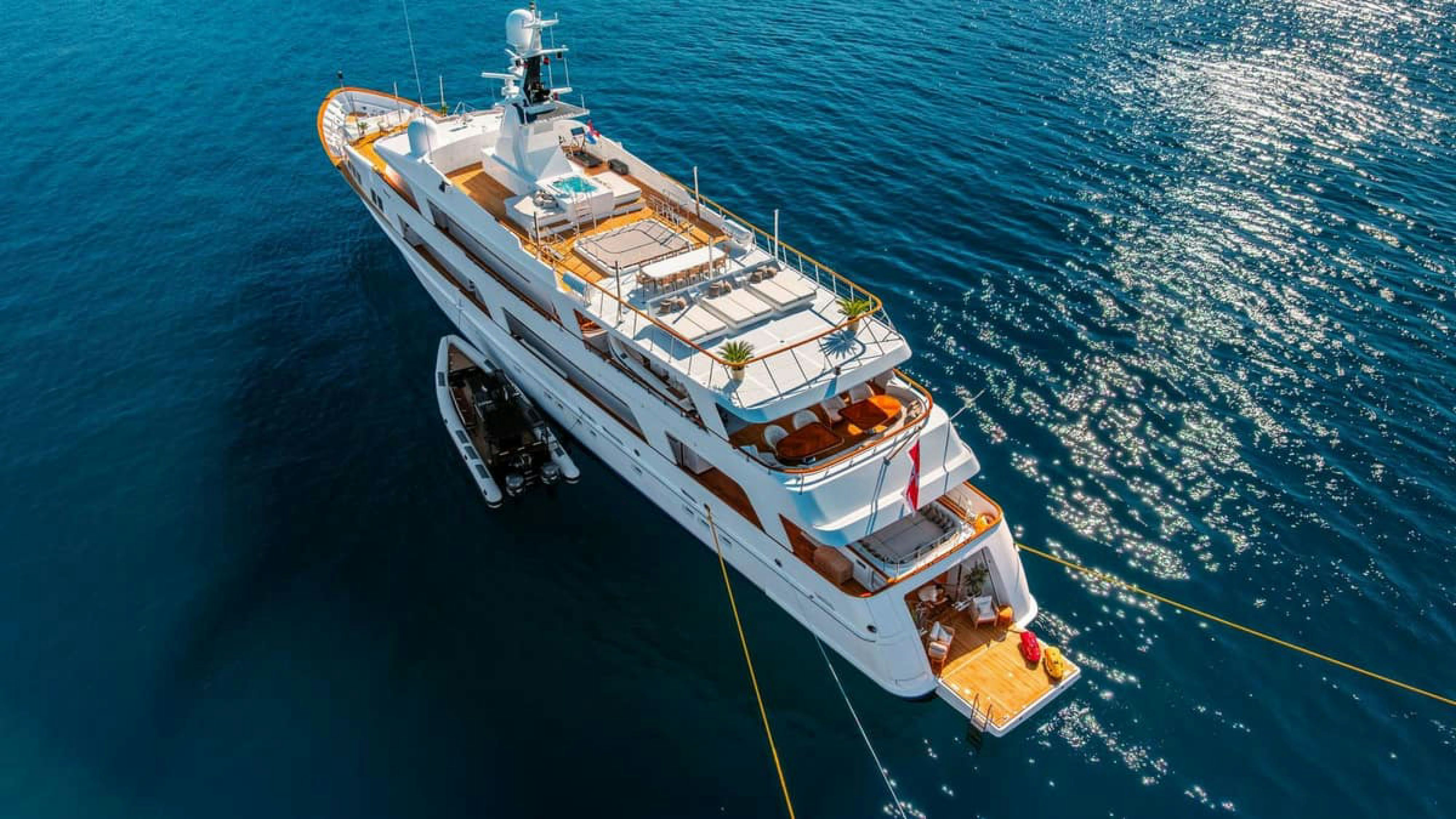 a boat on the water aboard VICTORY Yacht for Charter