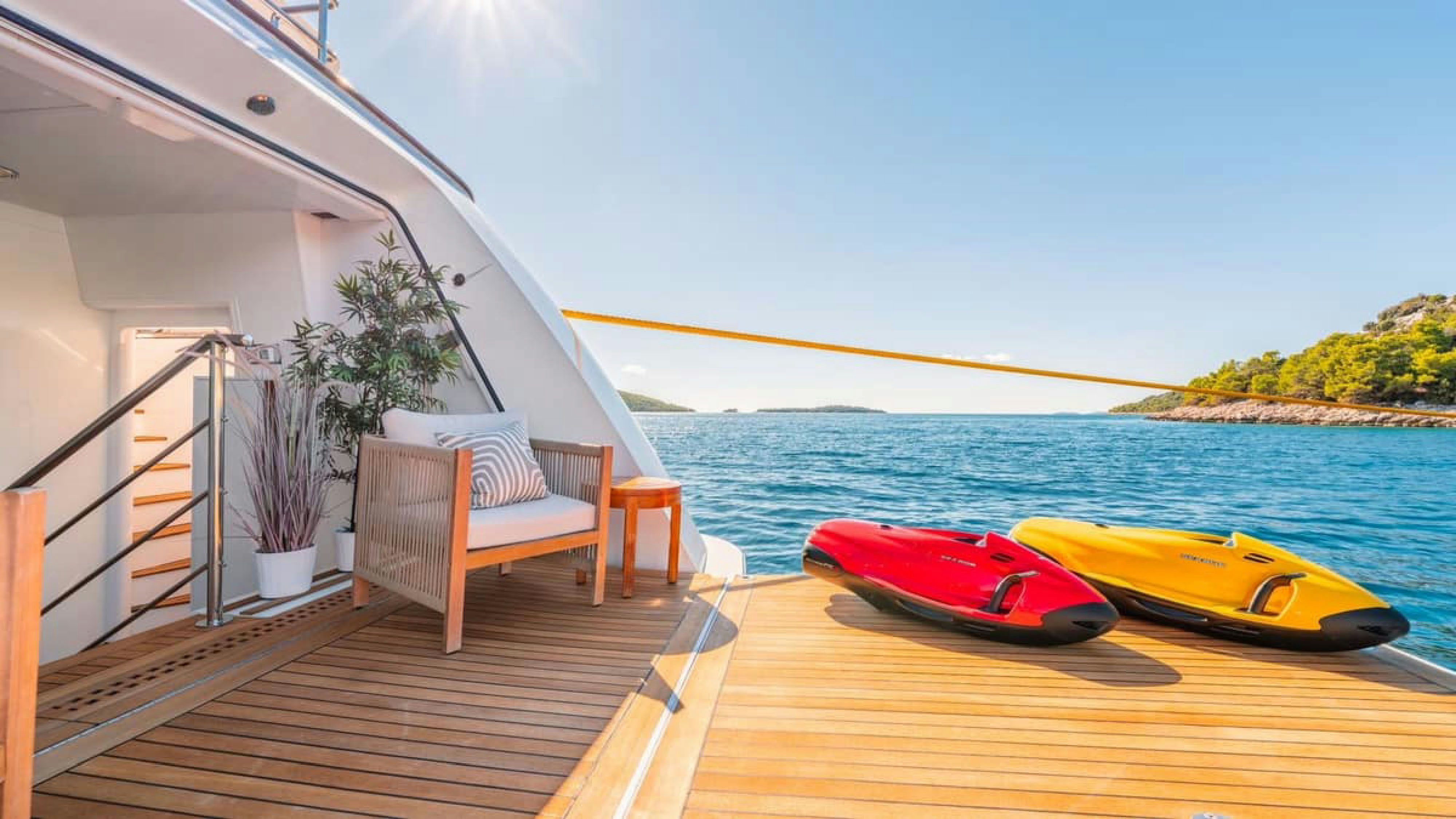 a boat on a dock aboard VICTORY Yacht for Charter