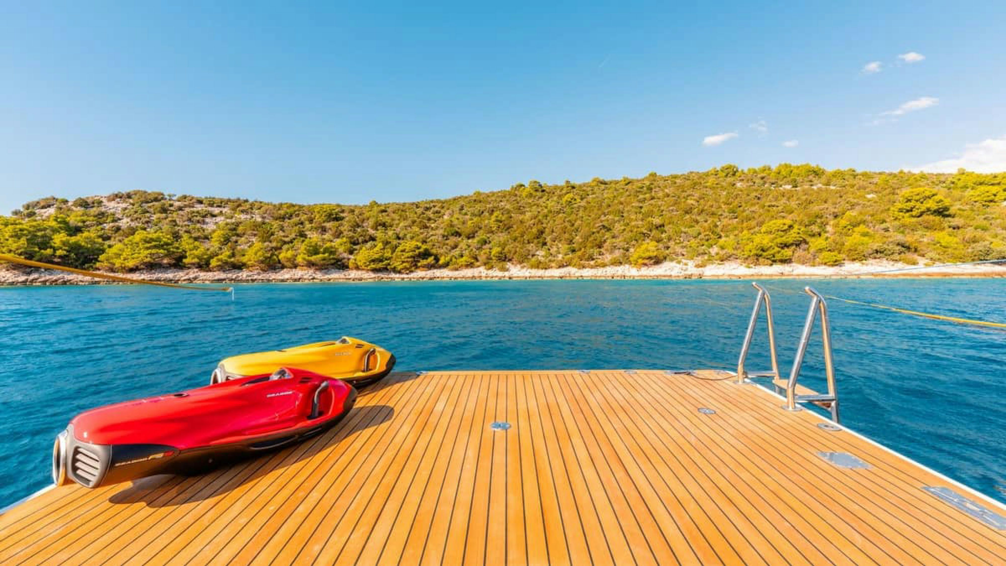 boats on a dock aboard VICTORY Yacht for Charter