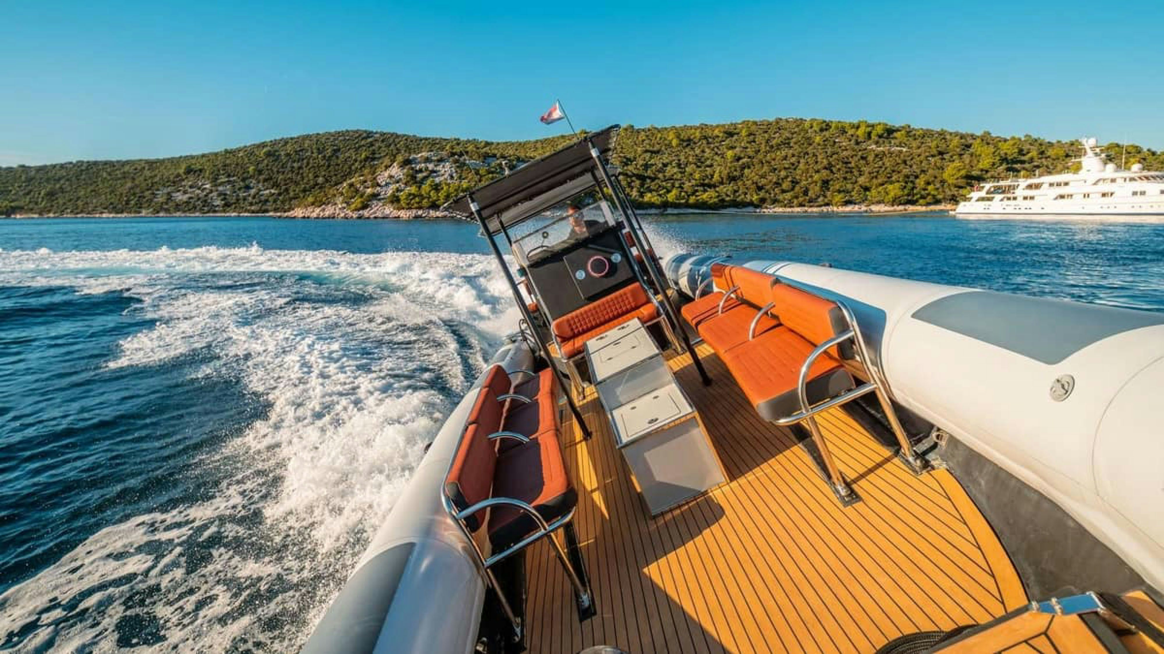 a boat on the water aboard VICTORY Yacht for Charter