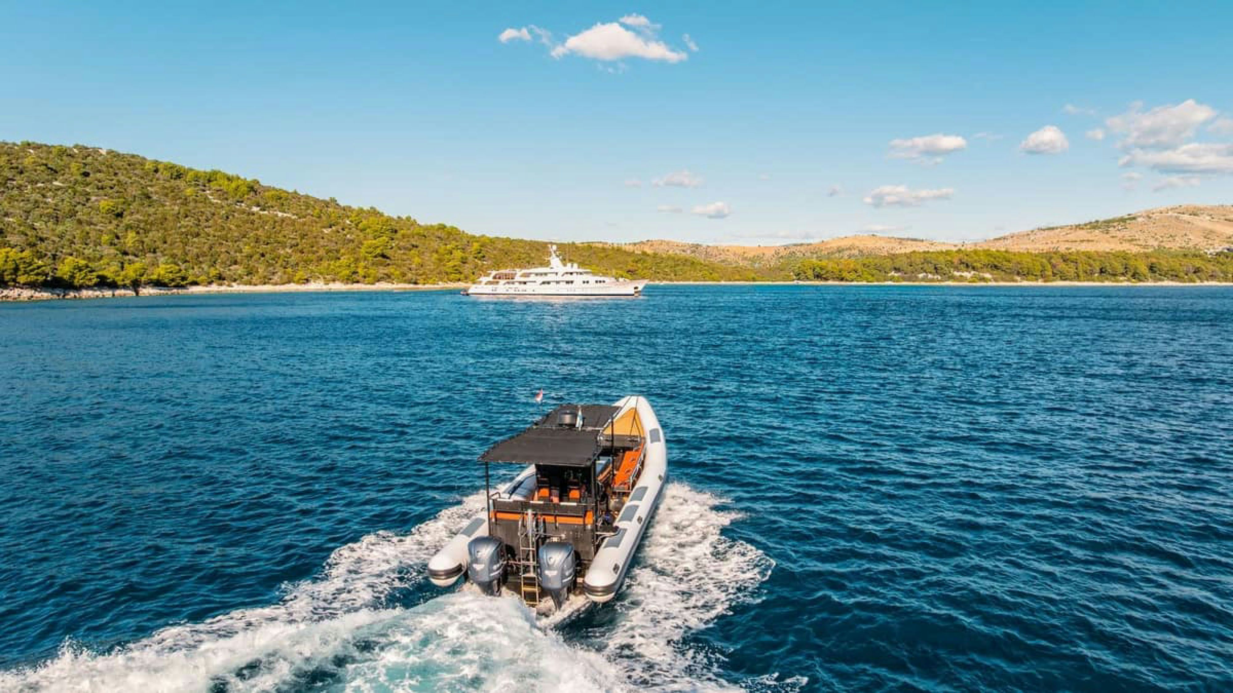 a boat on the water aboard VICTORY Yacht for Charter