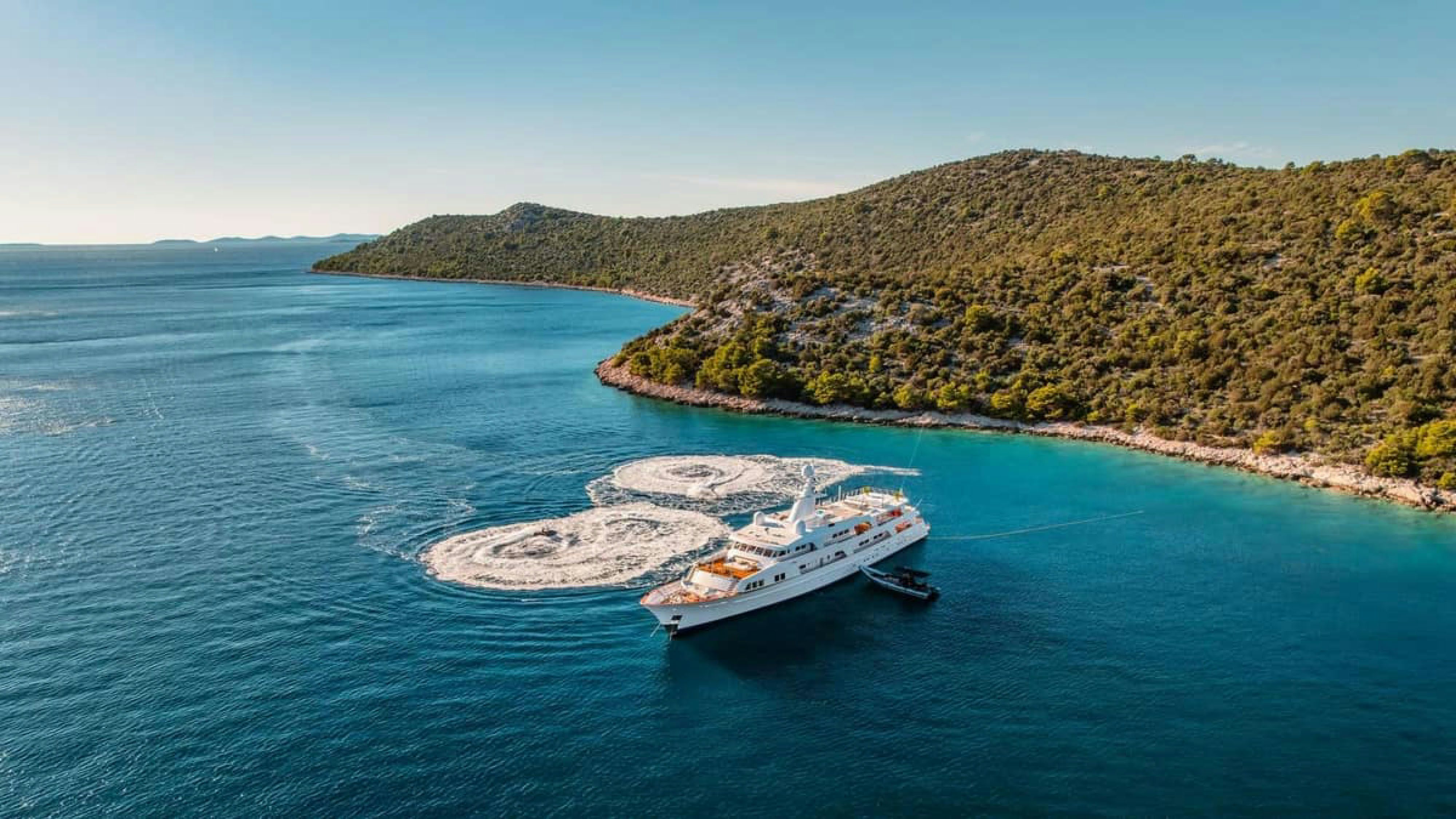 a boat on the water aboard VICTORY Yacht for Charter