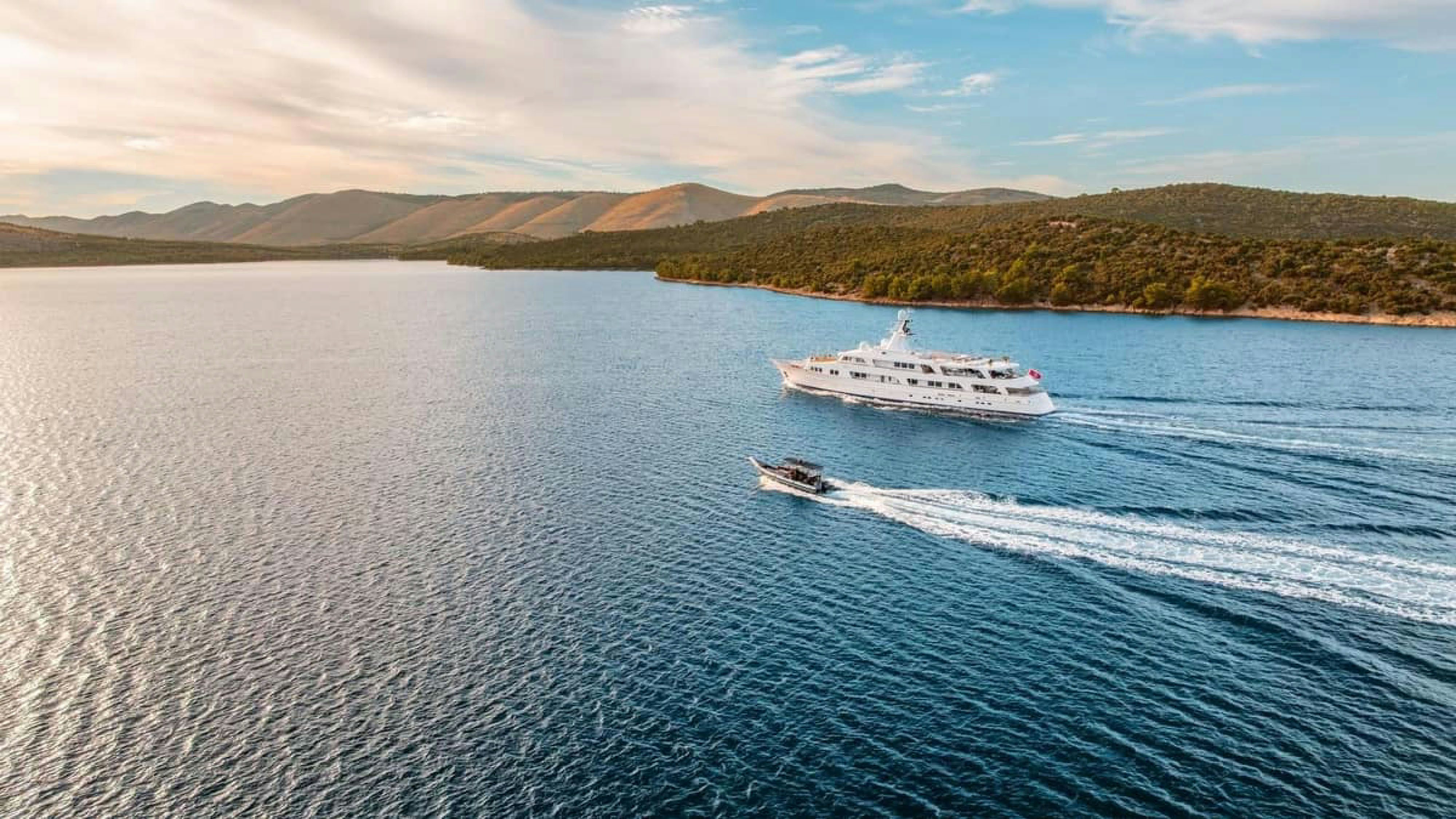 a boat on the water aboard VICTORY Yacht for Charter