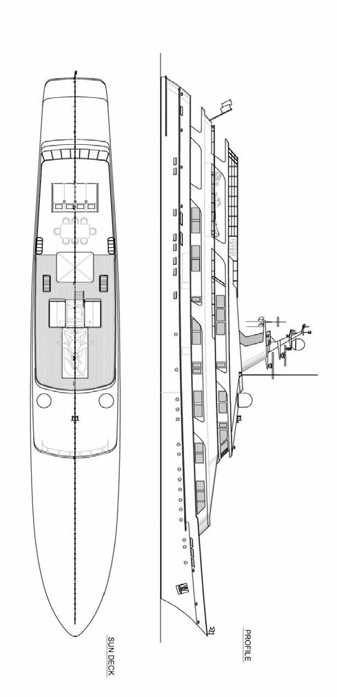 diagram, engineering drawing aboard VICTORY Yacht for Charter