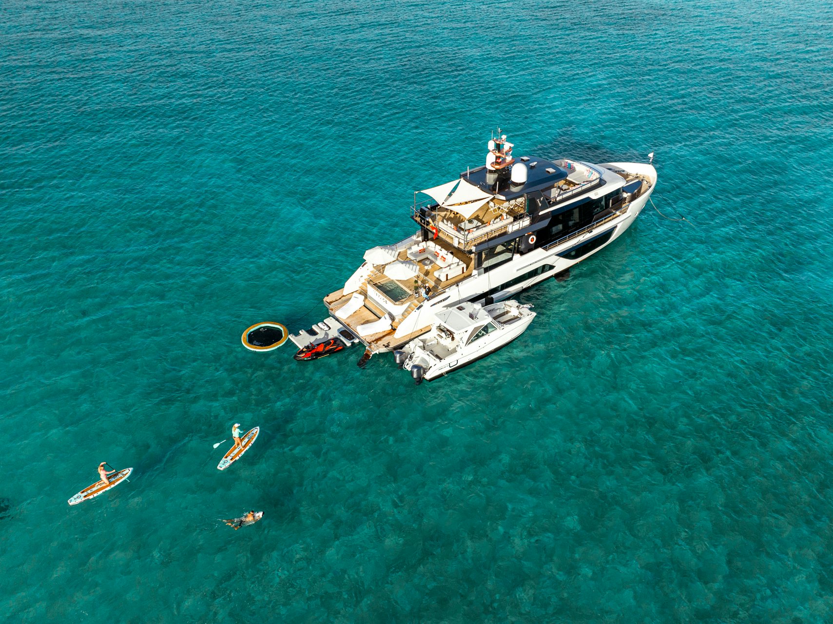 a boat in the water aboard VIVACE Yacht for Charter