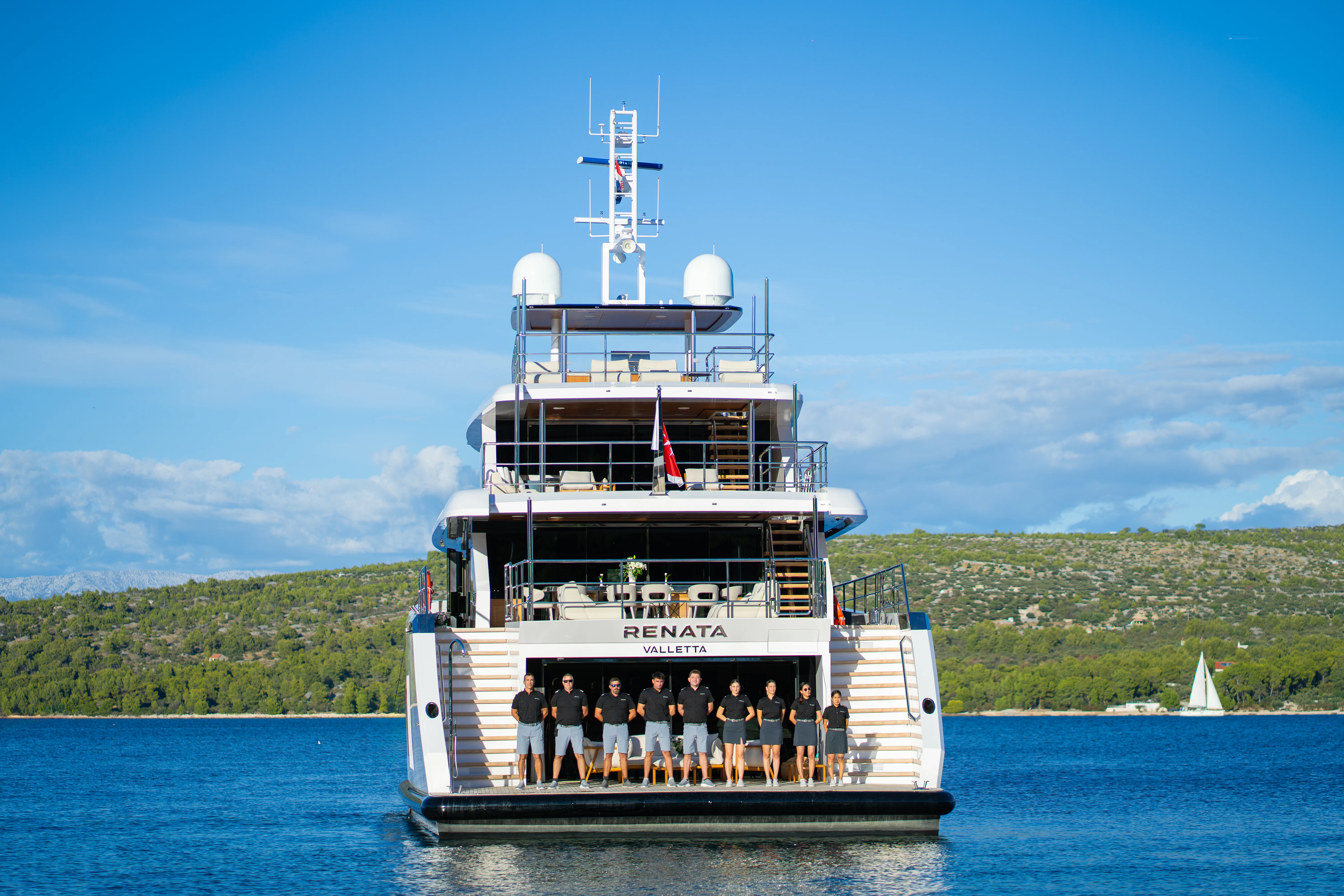 a boat with people on it aboard RENATA Yacht for Charter