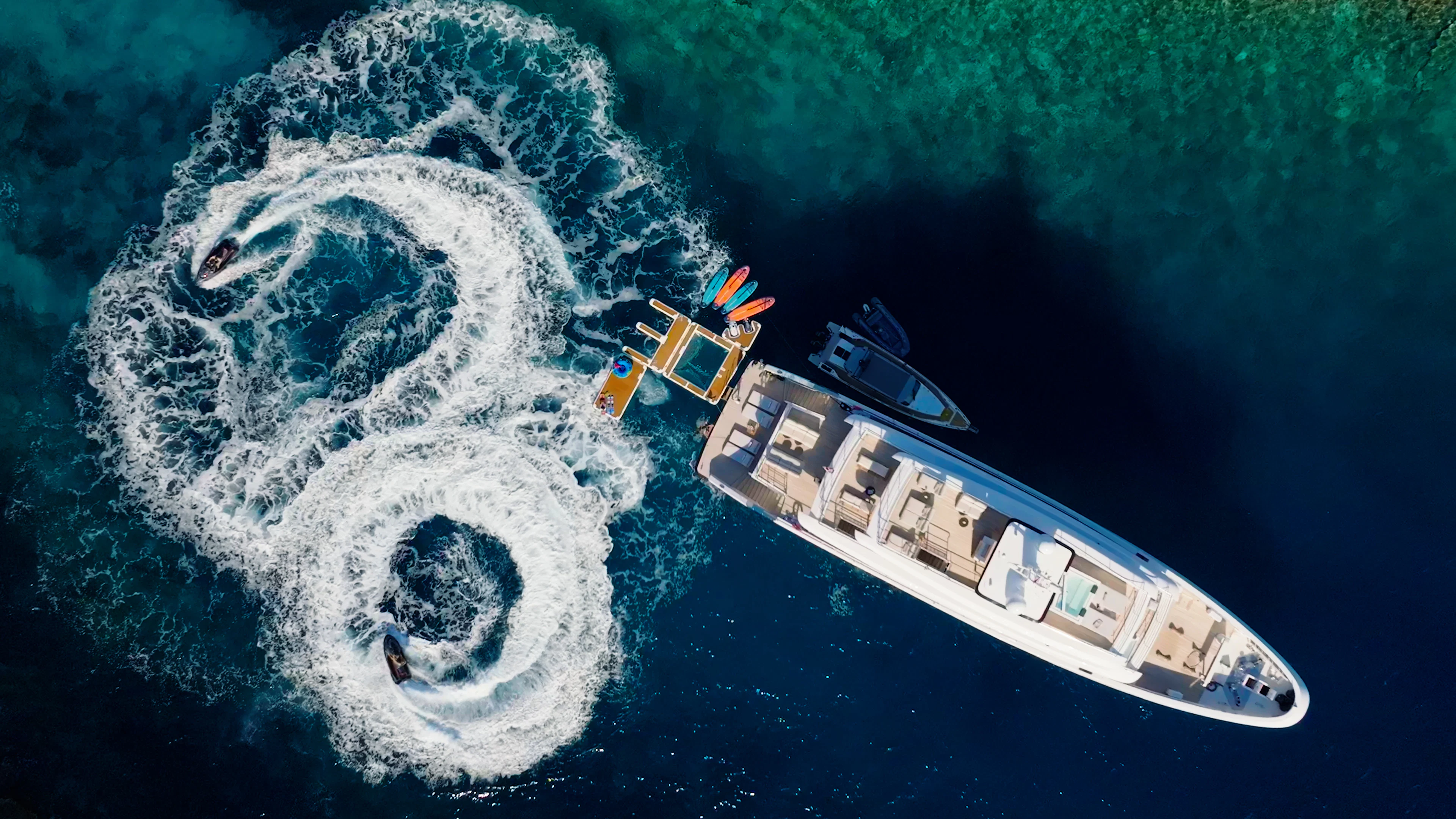 a satellite in space aboard RENATA Yacht for Charter