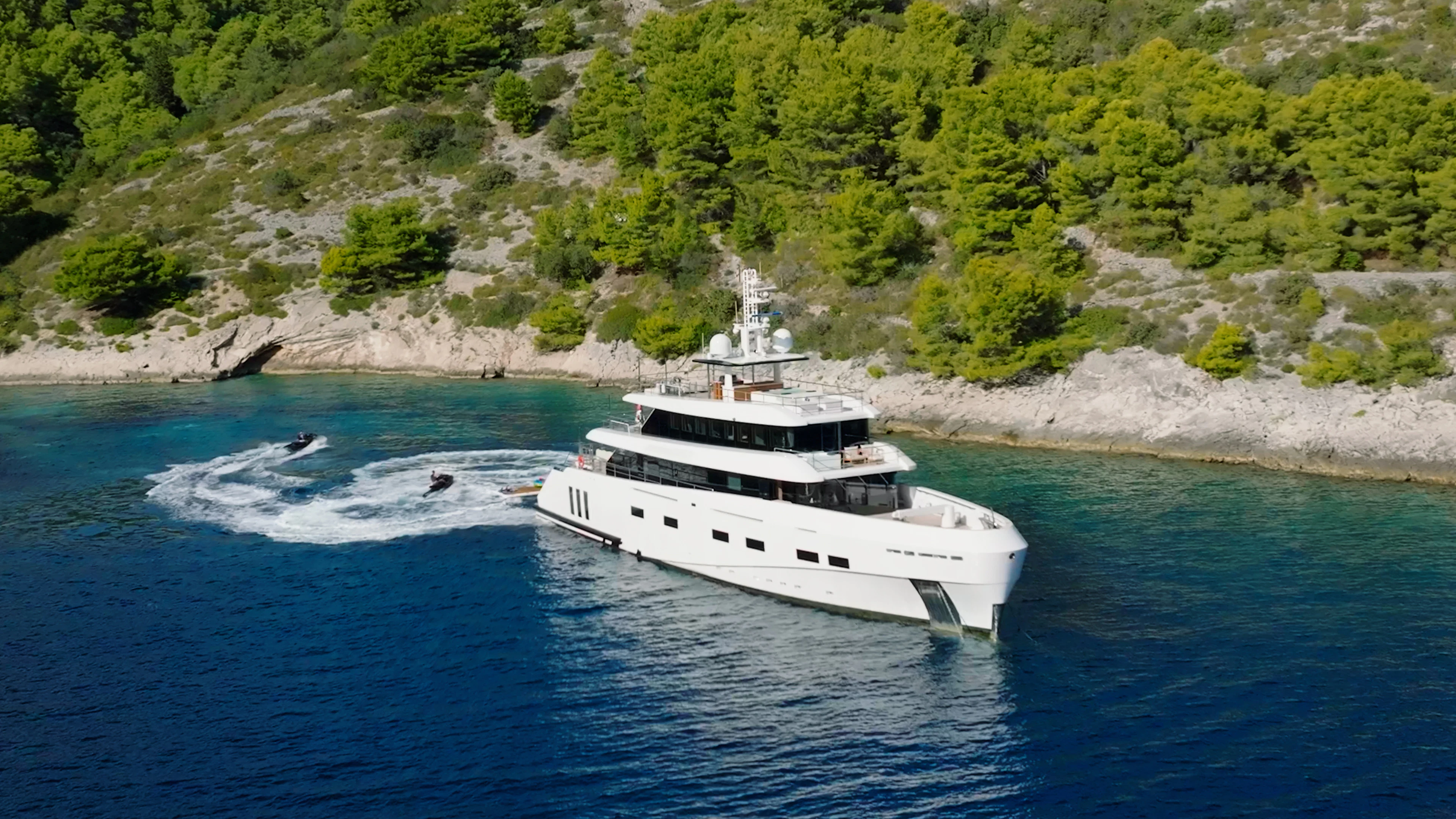 a boat on the water aboard RENATA Yacht for Charter