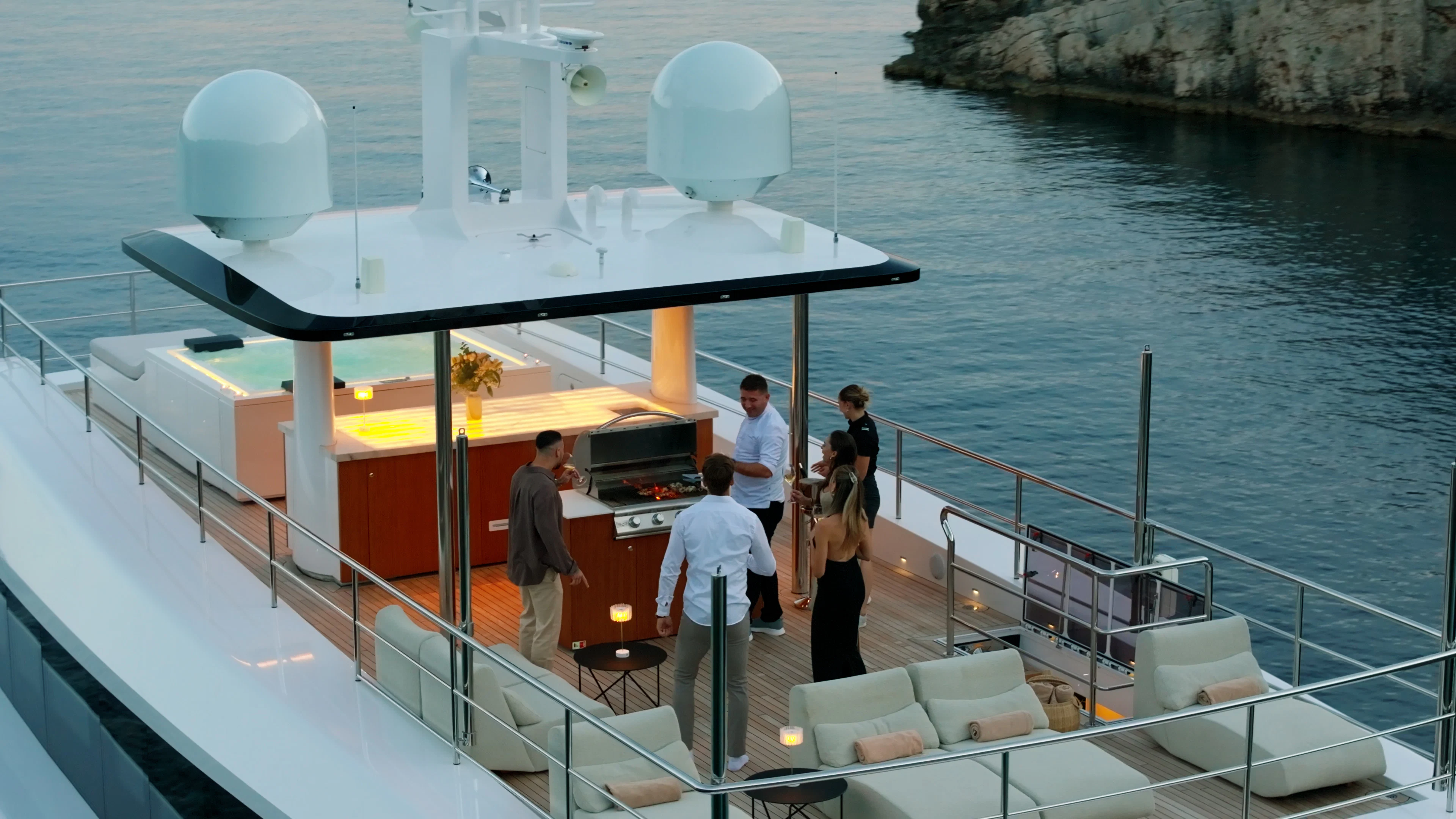 a group of people on a boat aboard RENATA Yacht for Charter