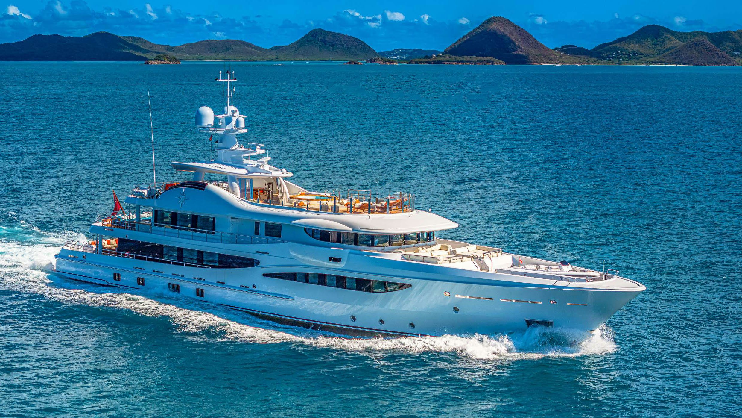 a boat on the water aboard DEEP BLUE Yacht for Charter