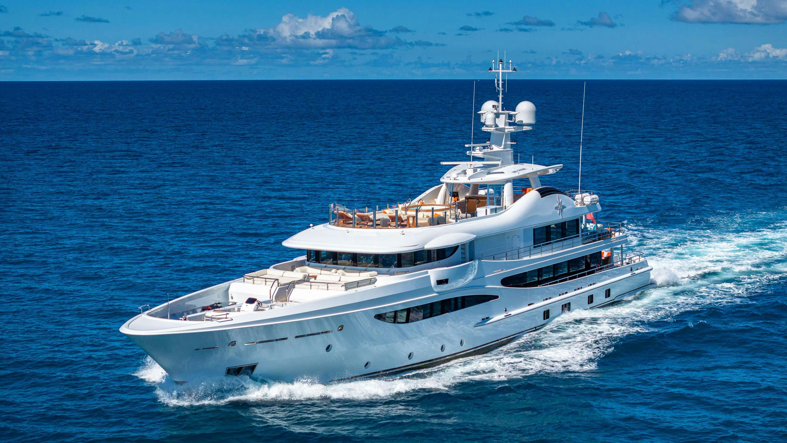 a boat on the water aboard DEEP BLUE Yacht for Charter
