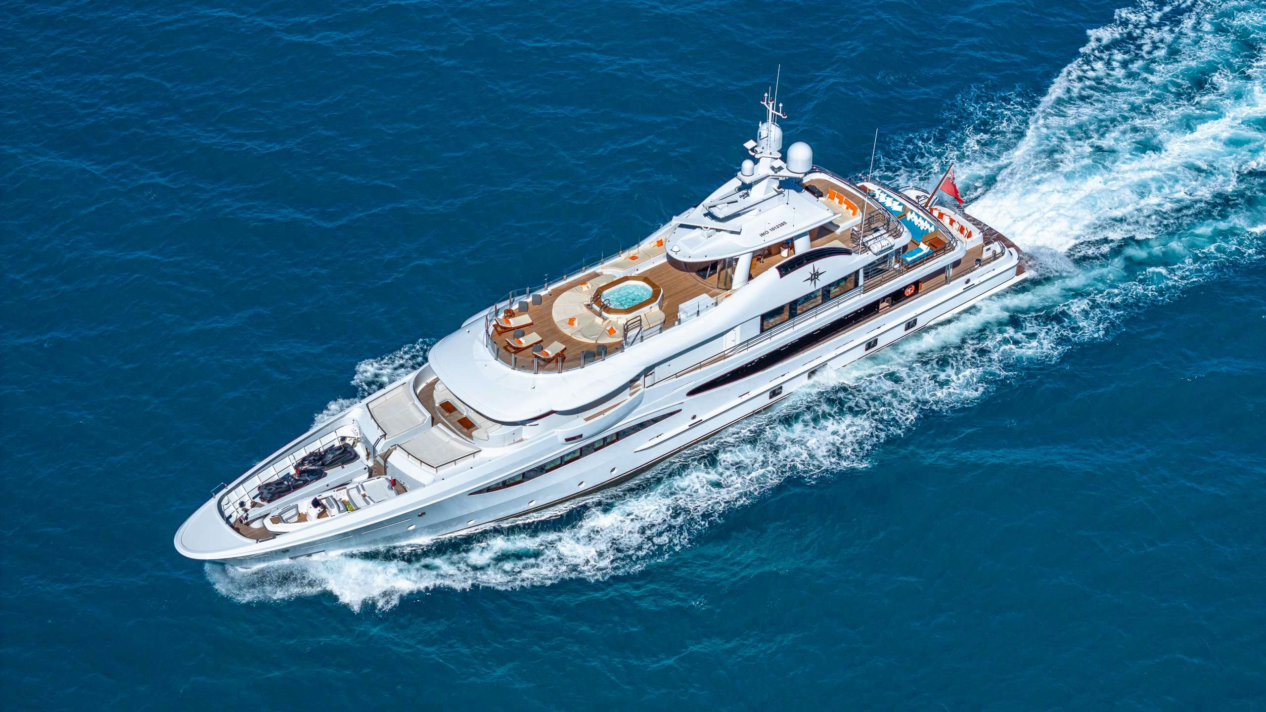 a ship on the water aboard DEEP BLUE Yacht for Charter