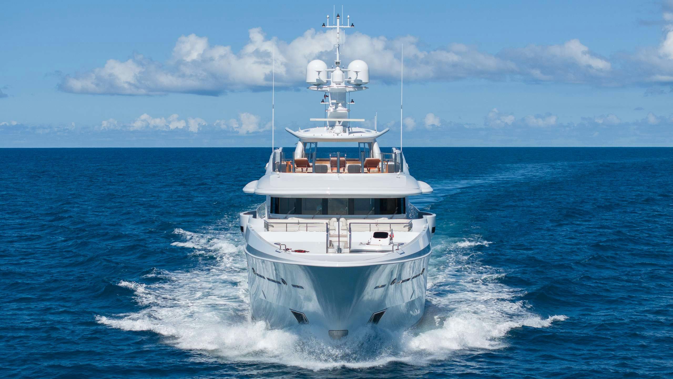 a boat on the water aboard DEEP BLUE Yacht for Charter