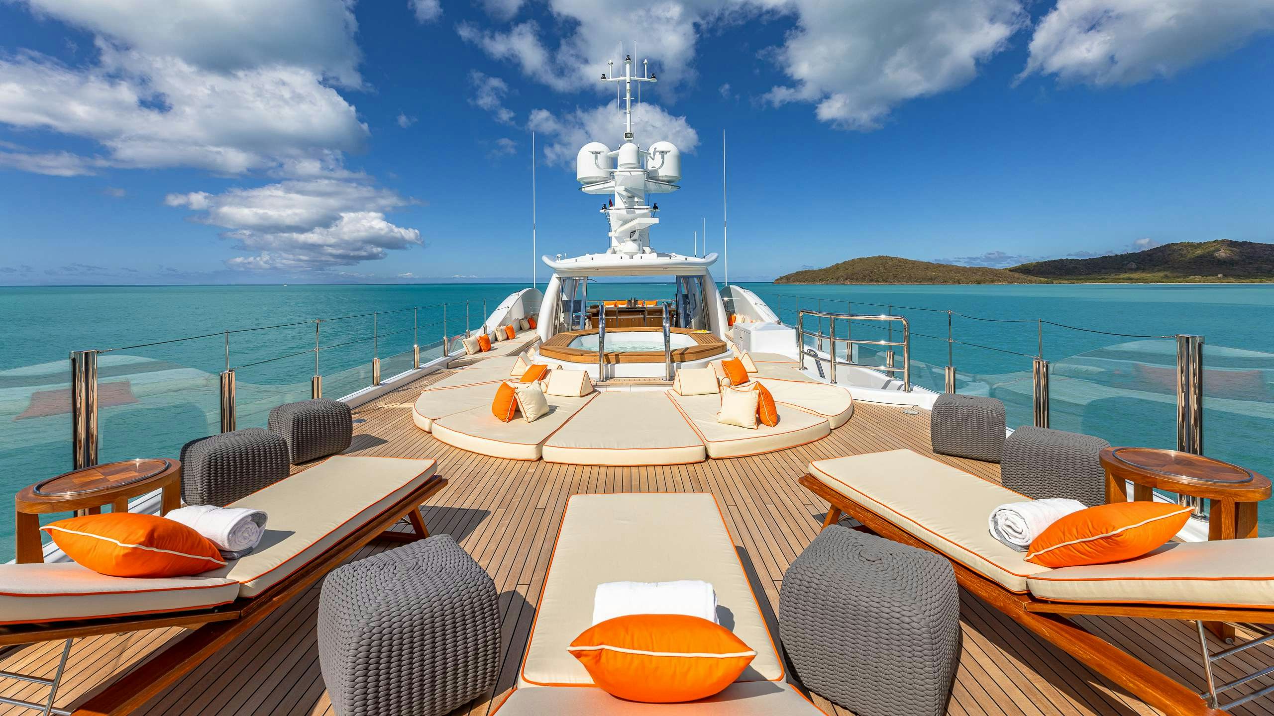 a boat on the water aboard DEEP BLUE Yacht for Charter