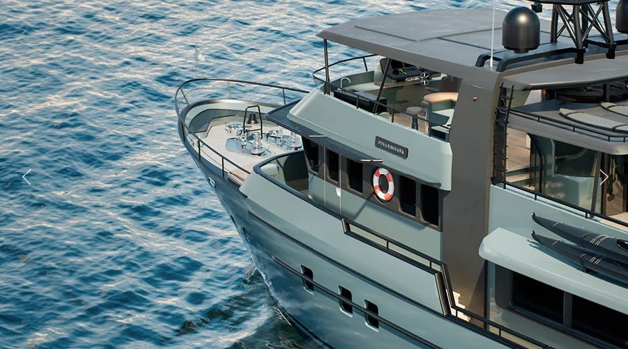 a boat in the water aboard DOGGERSBANK 105 OFFSHORE Yacht for Sale