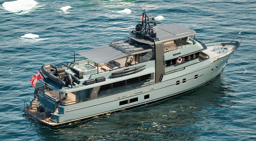 a large boat in the water aboard DOGGERSBANK 105 OFFSHORE Yacht for Sale