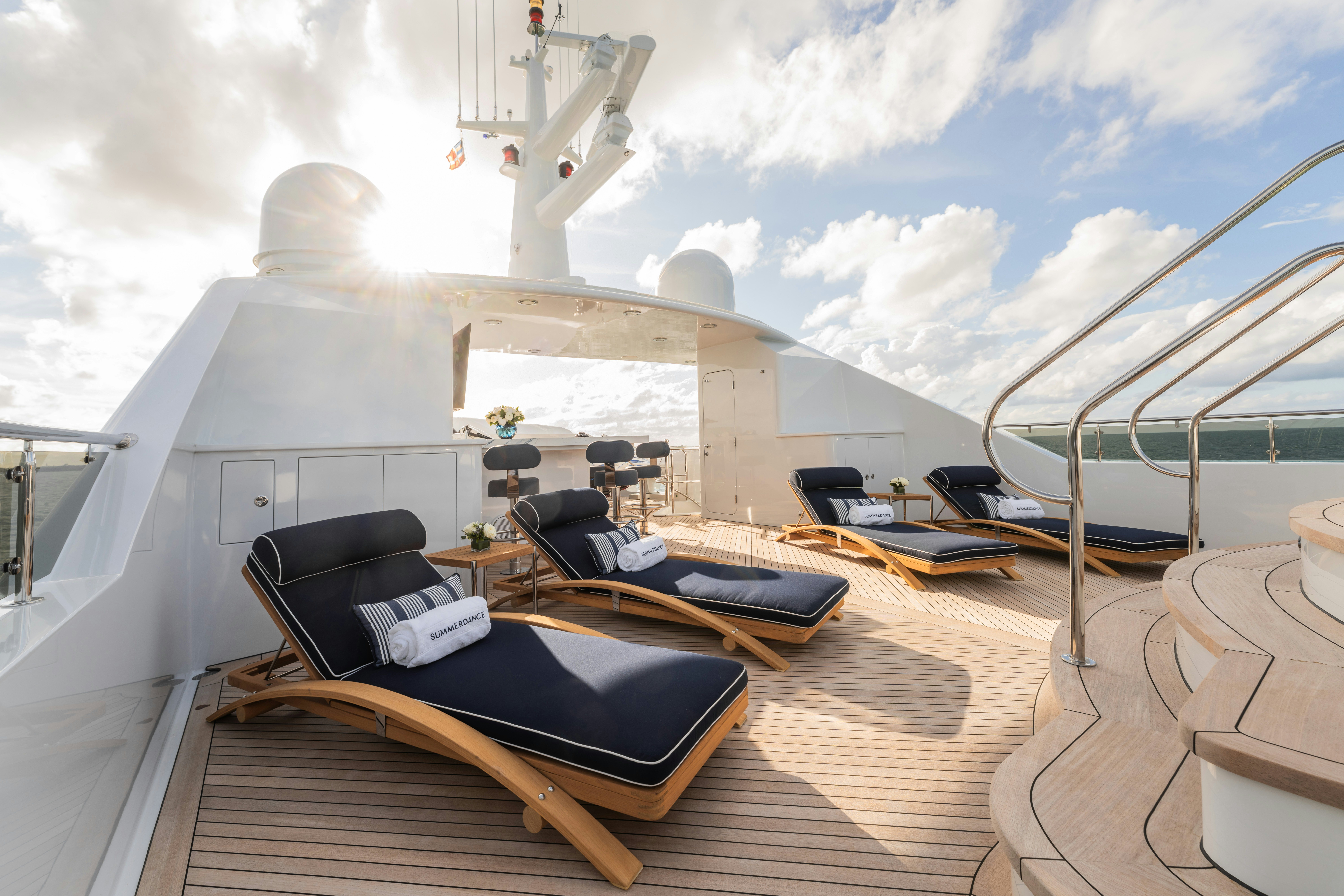 a large ship in a large room aboard SUMMERDANCE Yacht for Sale