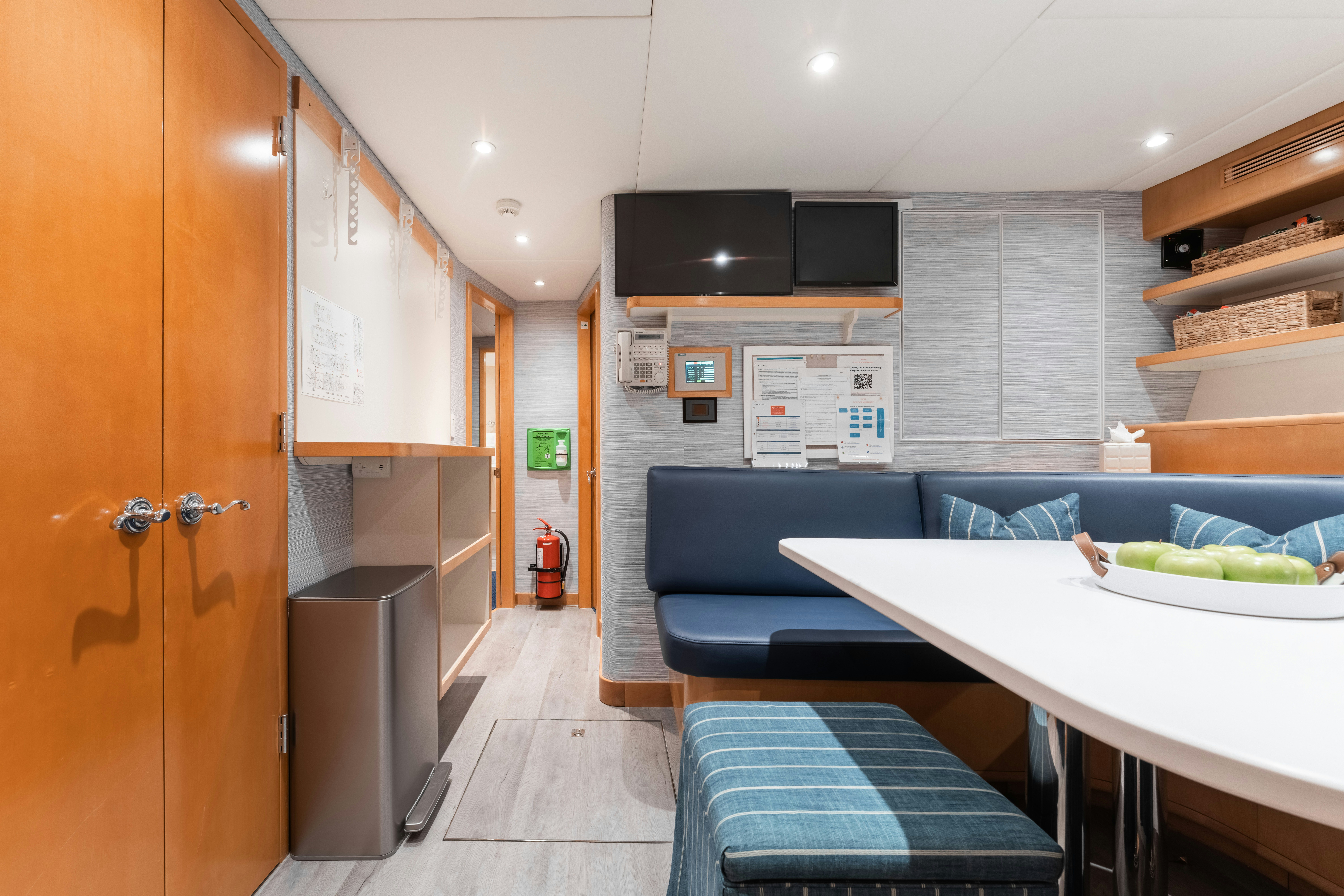 a kitchen and living room aboard SUMMERDANCE Yacht for Sale