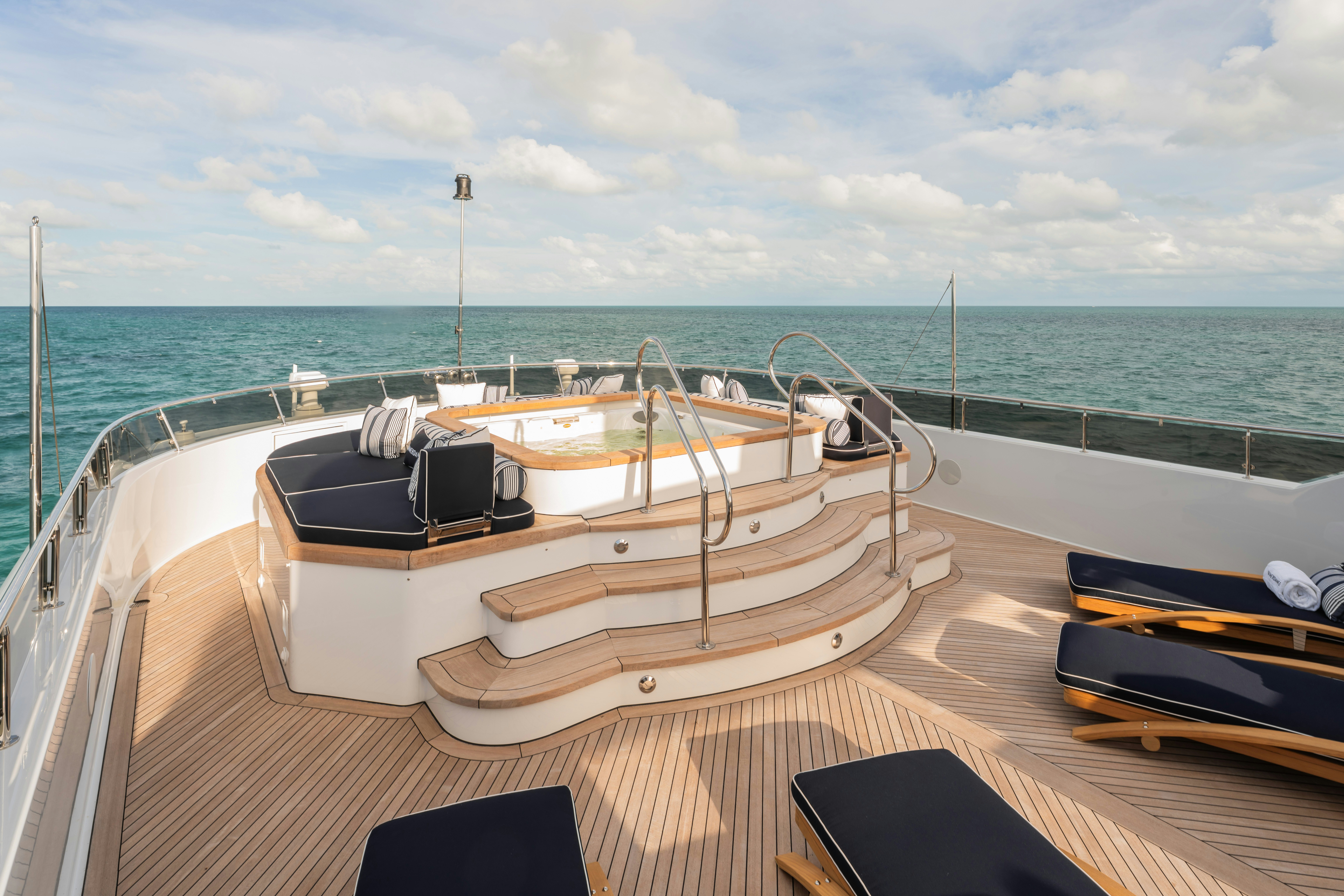a boat on a deck aboard SUMMERDANCE Yacht for Sale