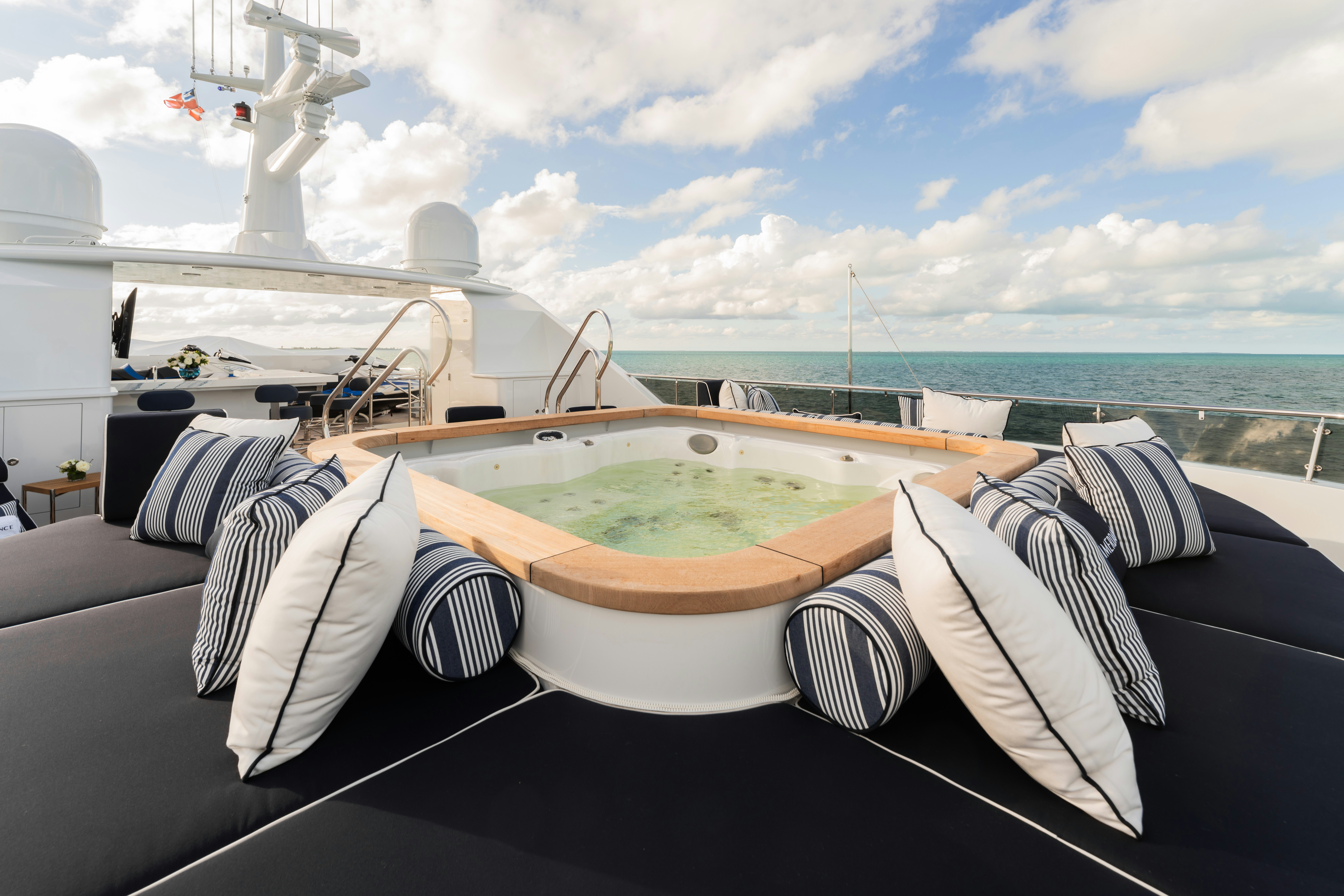 a boat on a deck aboard SUMMERDANCE Yacht for Charter