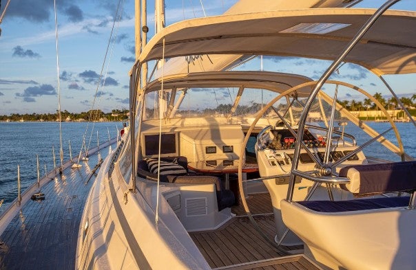 a boat on the water aboard SORCERER II Yacht for Sale