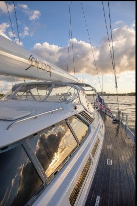a boat on the water aboard SORCERER II Yacht for Sale