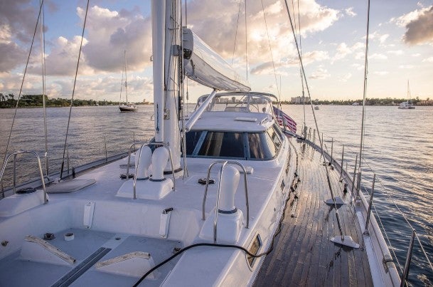 a boat on the water aboard SORCERER II Yacht for Sale