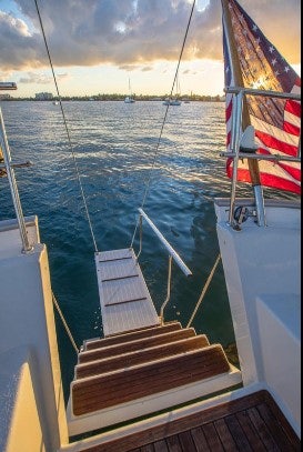 a boat on the water aboard SORCERER II Yacht for Sale