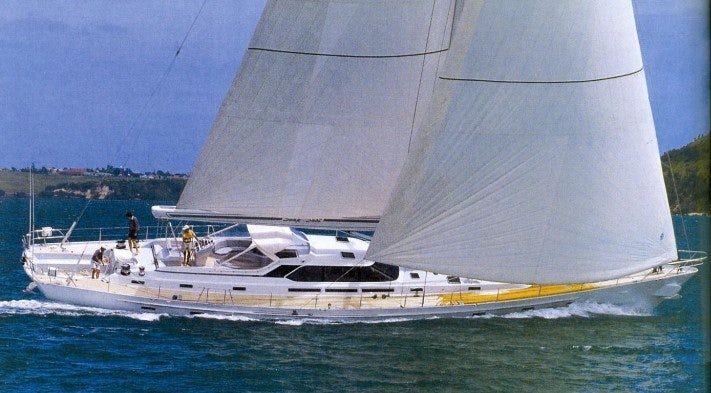 a boat with people on it aboard SORCERER II Yacht for Sale