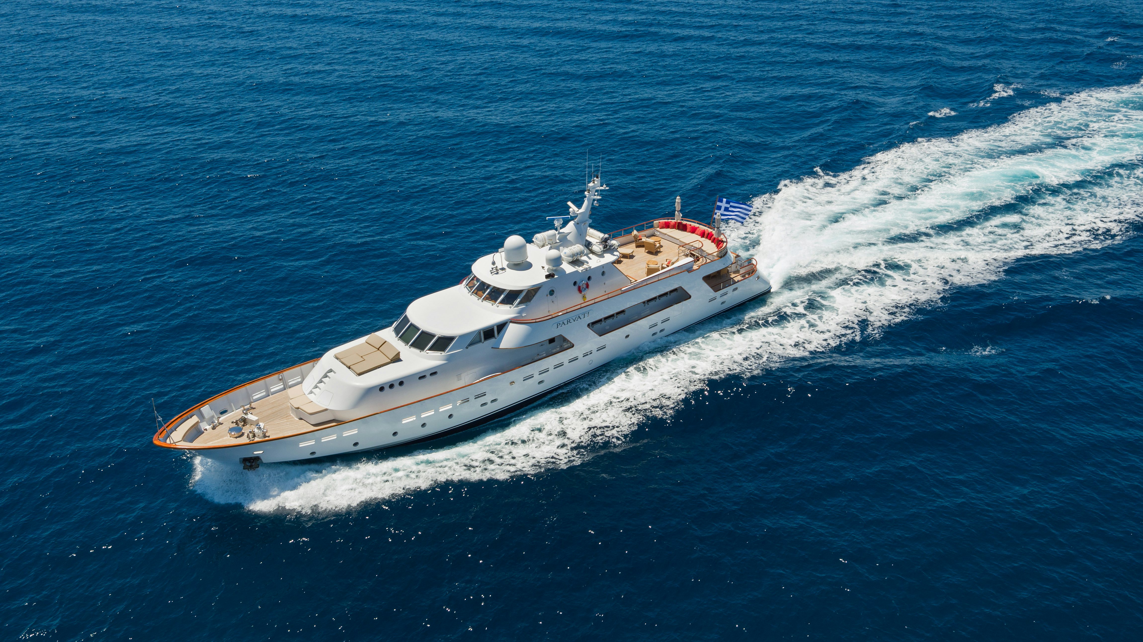a ship on the water aboard PARVATI Yacht for Sale