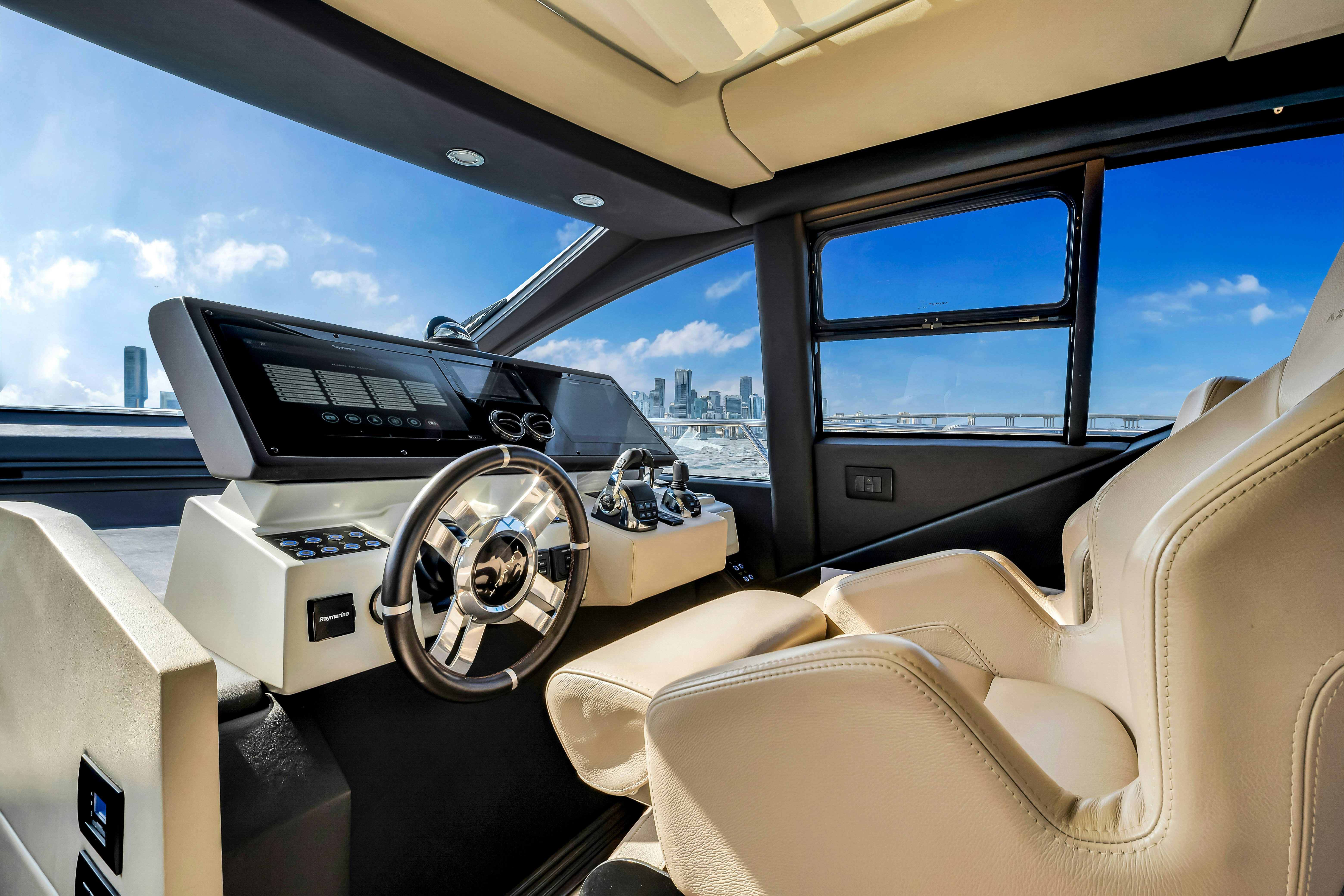 inside of a car aboard AMF Yacht for Sale