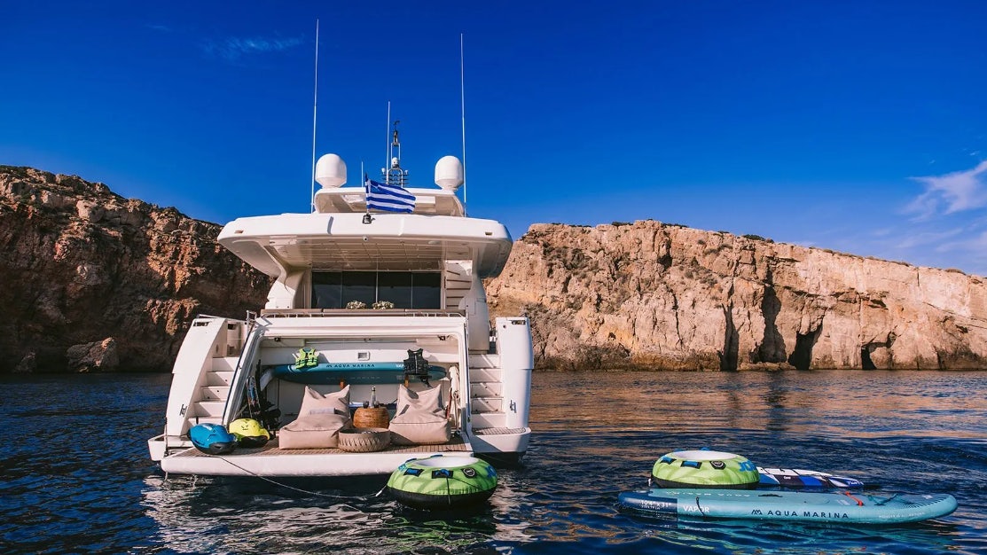 a boat on the water aboard MELI Yacht for Charter