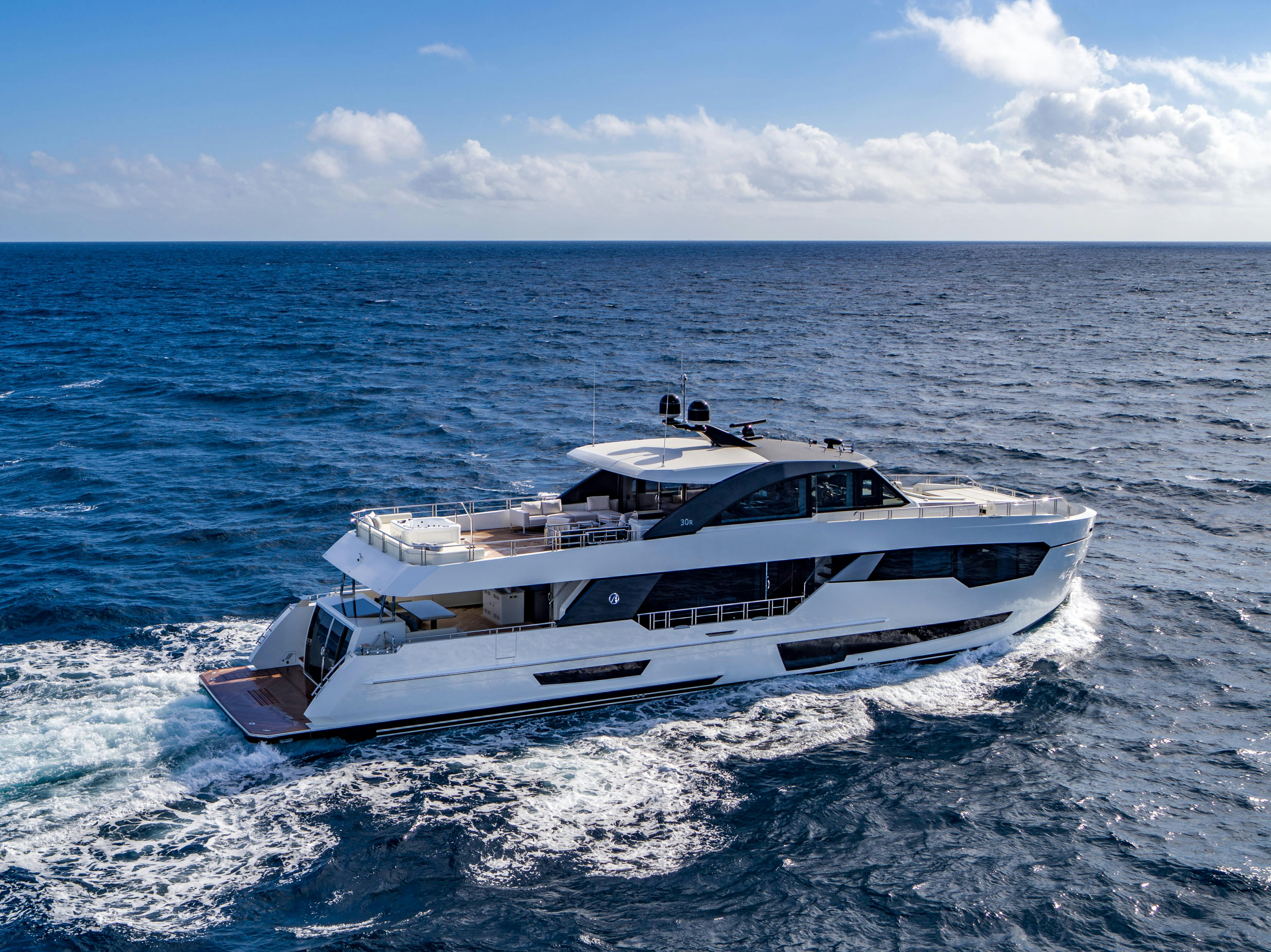 a boat on the water aboard O MIMI Yacht for Charter