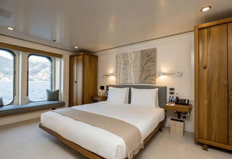 a bed in a room aboard HBC Yacht for Sale