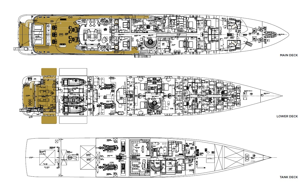 diagram, engineering drawing aboard HBC Yacht for Sale
