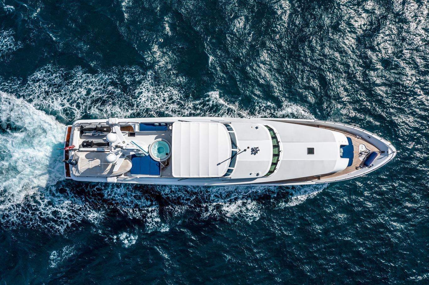 a space ship in the water aboard XOXO (118') Yacht for Charter